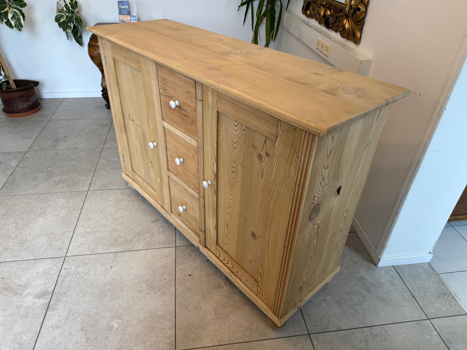 Apothekenschrank 3 Ladenkommode Ladenschrank Weichholz Antik D1165