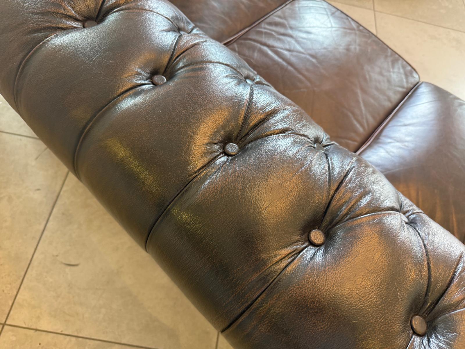 Chesterfield 3er Clubsofa Couch Zigarrenbraun D2756