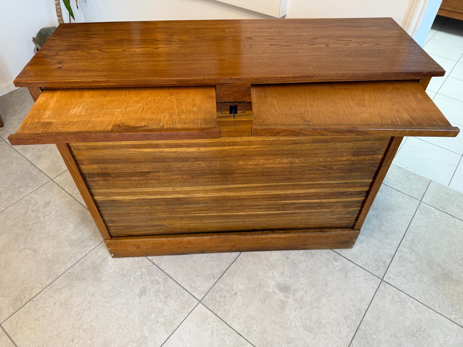 Jugendstil Rolladenschrank Antik Braun Büroschrank G2018