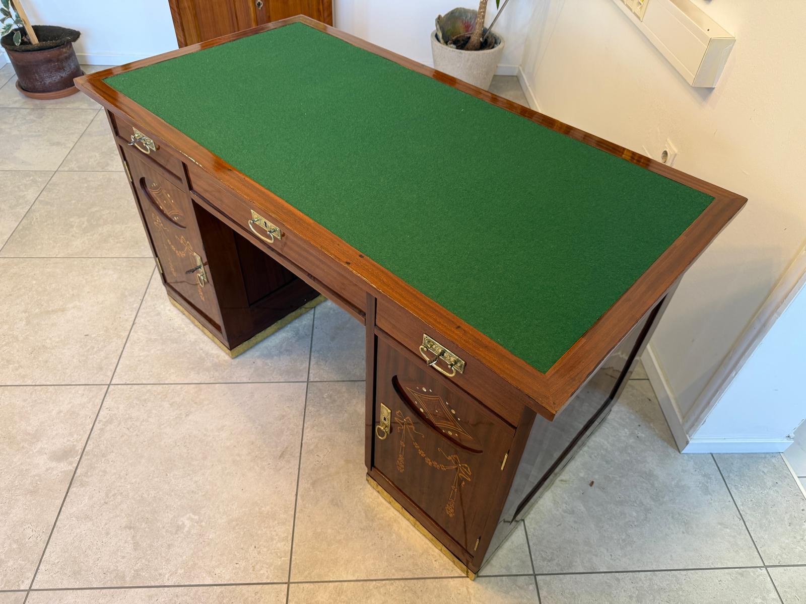 Originaler Jugendstil Schreibtisch Sekretär Freisteher Antiquität D1216