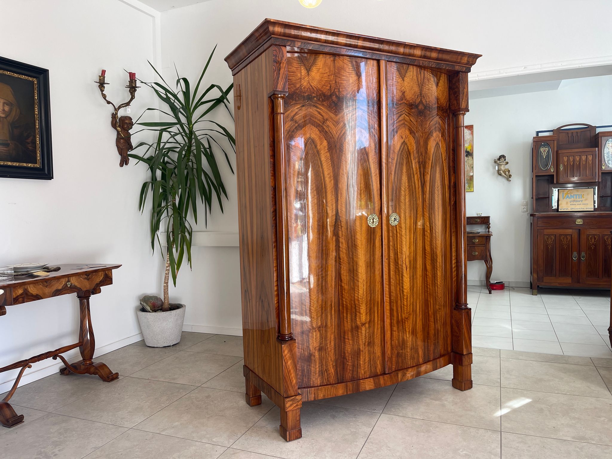 SALE Traum Empire Schrank Säulenschrank Restauriert Antiquität Marketiert G1378