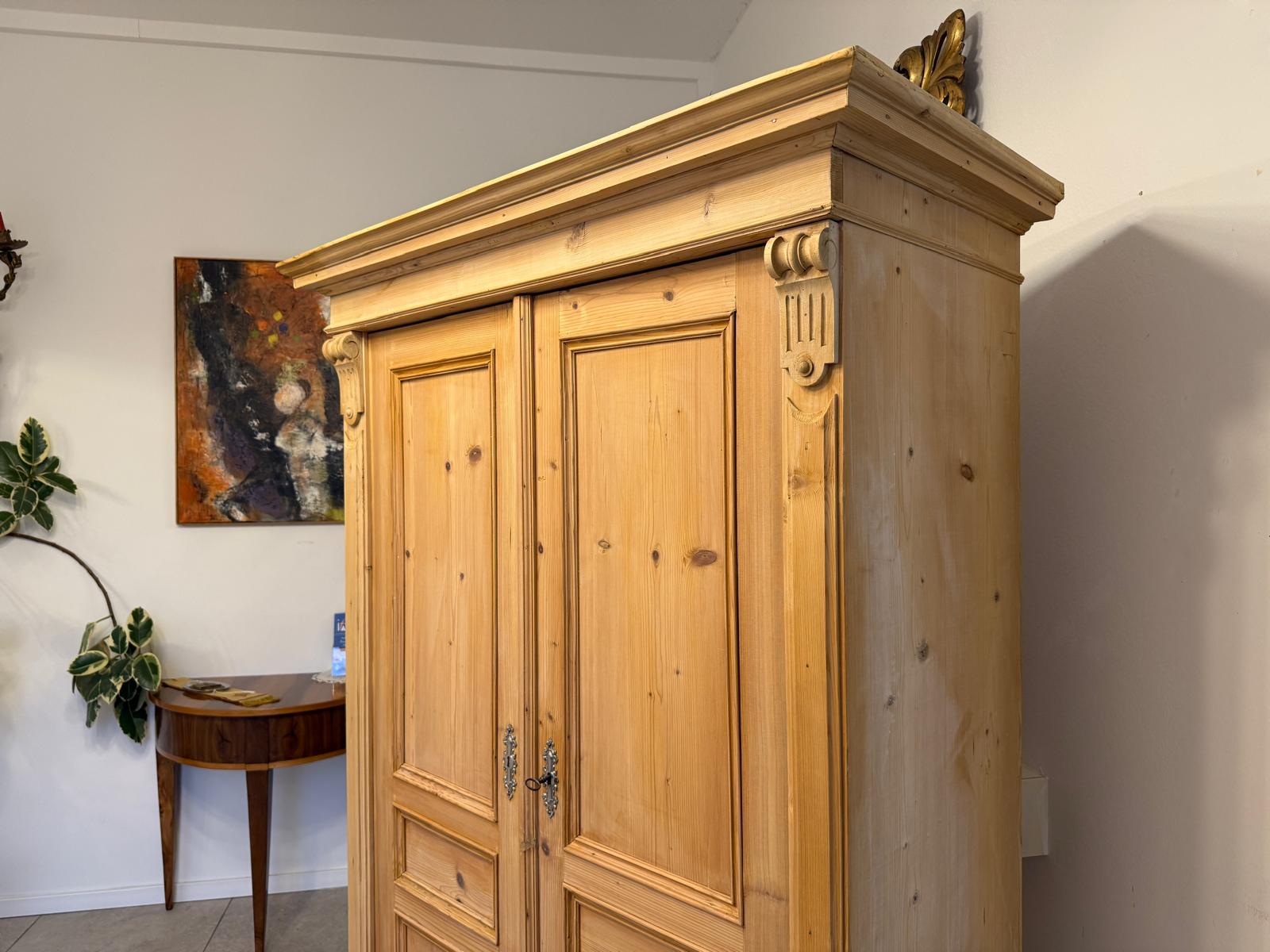 Originaler 2 türiger Bauernschrank Gründerzeit Naturholzschrank G2398