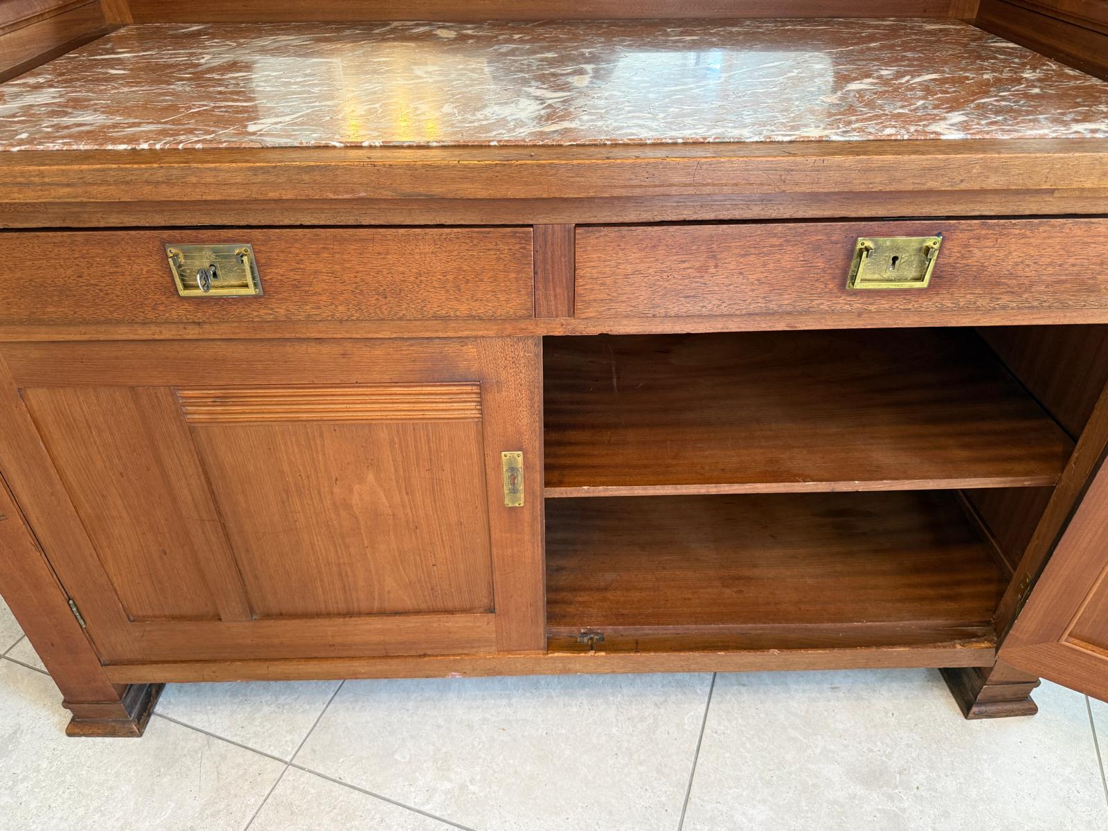 Originales Jugendstil Aufsatzbuffet Bücherschrank Vitrinenschrank G1985