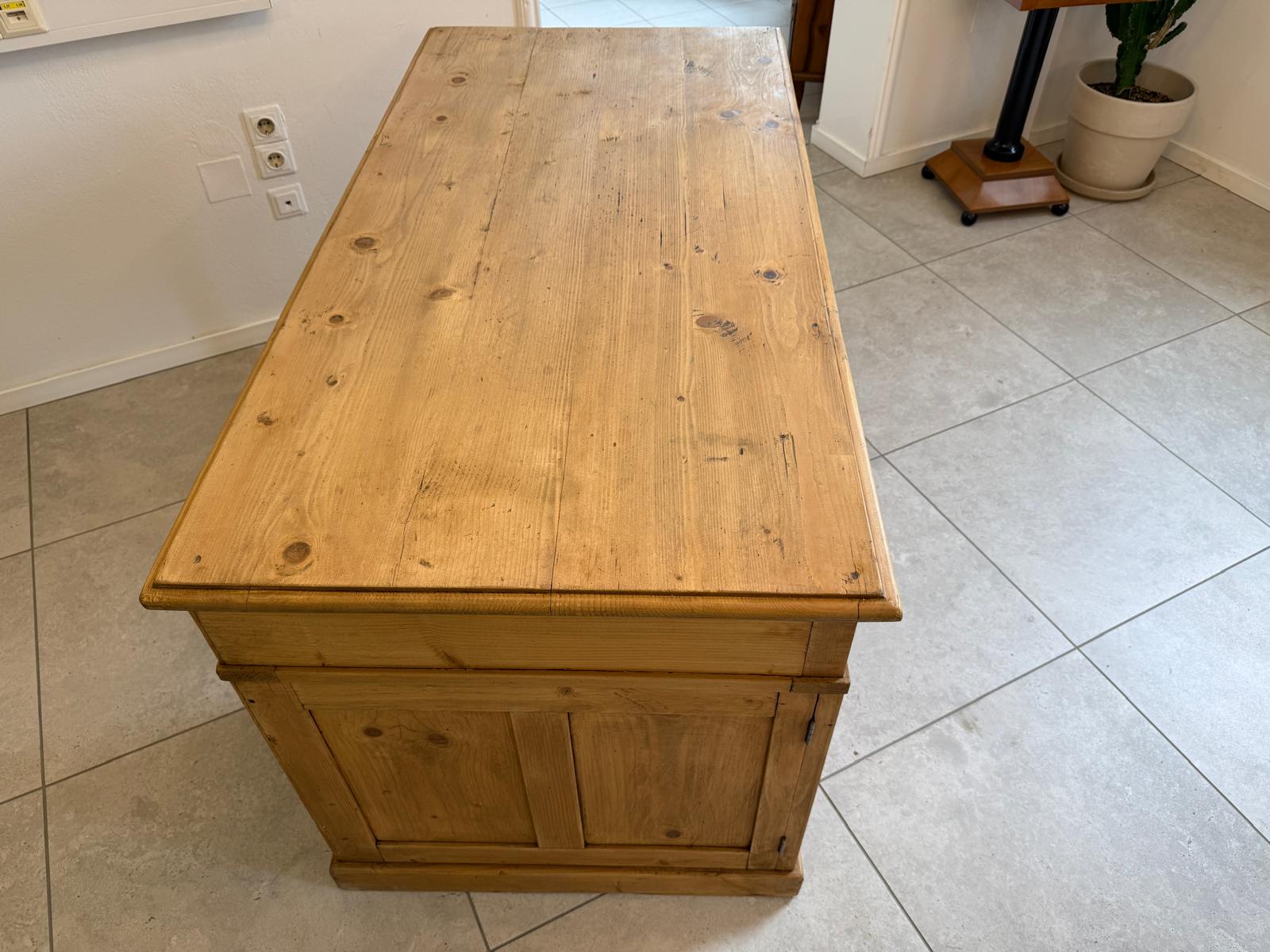 Bäuerlicher Naturholz Jugendstil Schreibtisch - Massivholz Bauernmöbel G2136