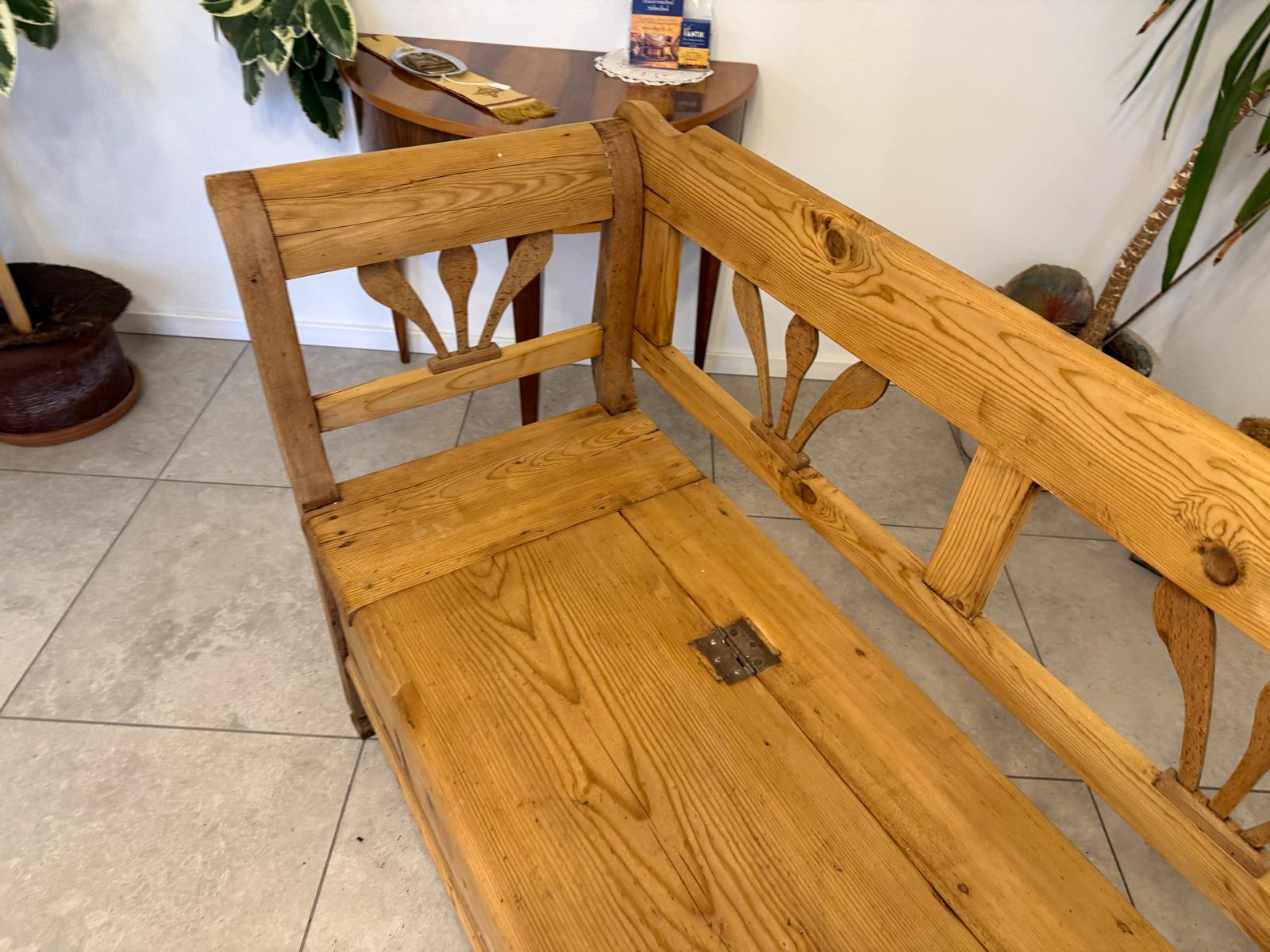 Sale Provinzielle Biedermeier Truhenbank Landhausbank Antik G2383