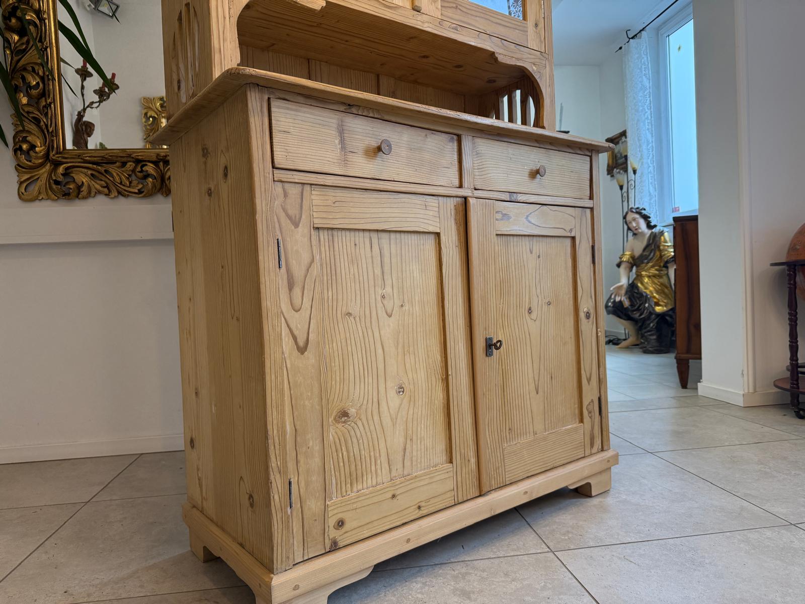 Jugendstil Küchenbuffet Küchenschrank Küchenkredenz Weichholz D1088