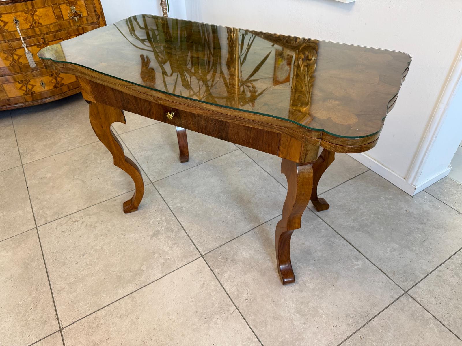 Origialer Spätbiedermeier Spieltisch Schachtisch Konsoltisch D2805