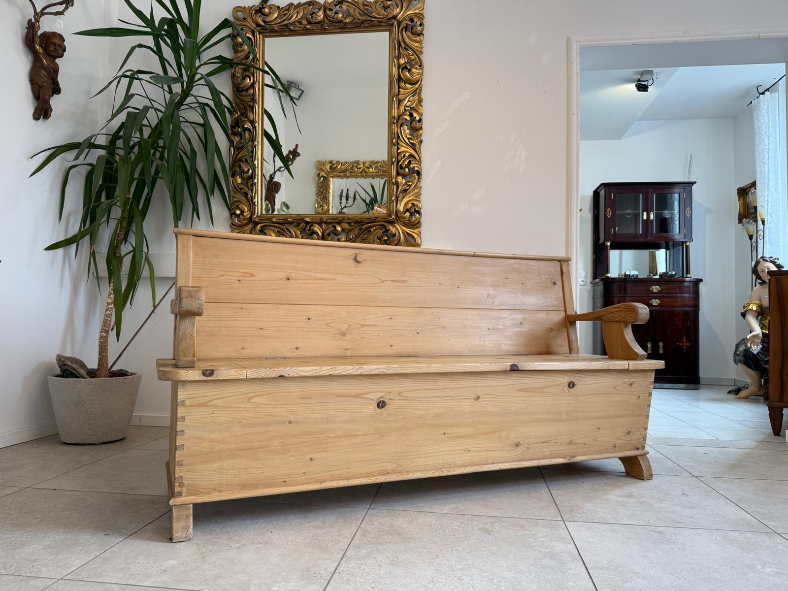 Antike Jugendstil Truhenbank Landhausbank Küchenbank breite 183cm D1221