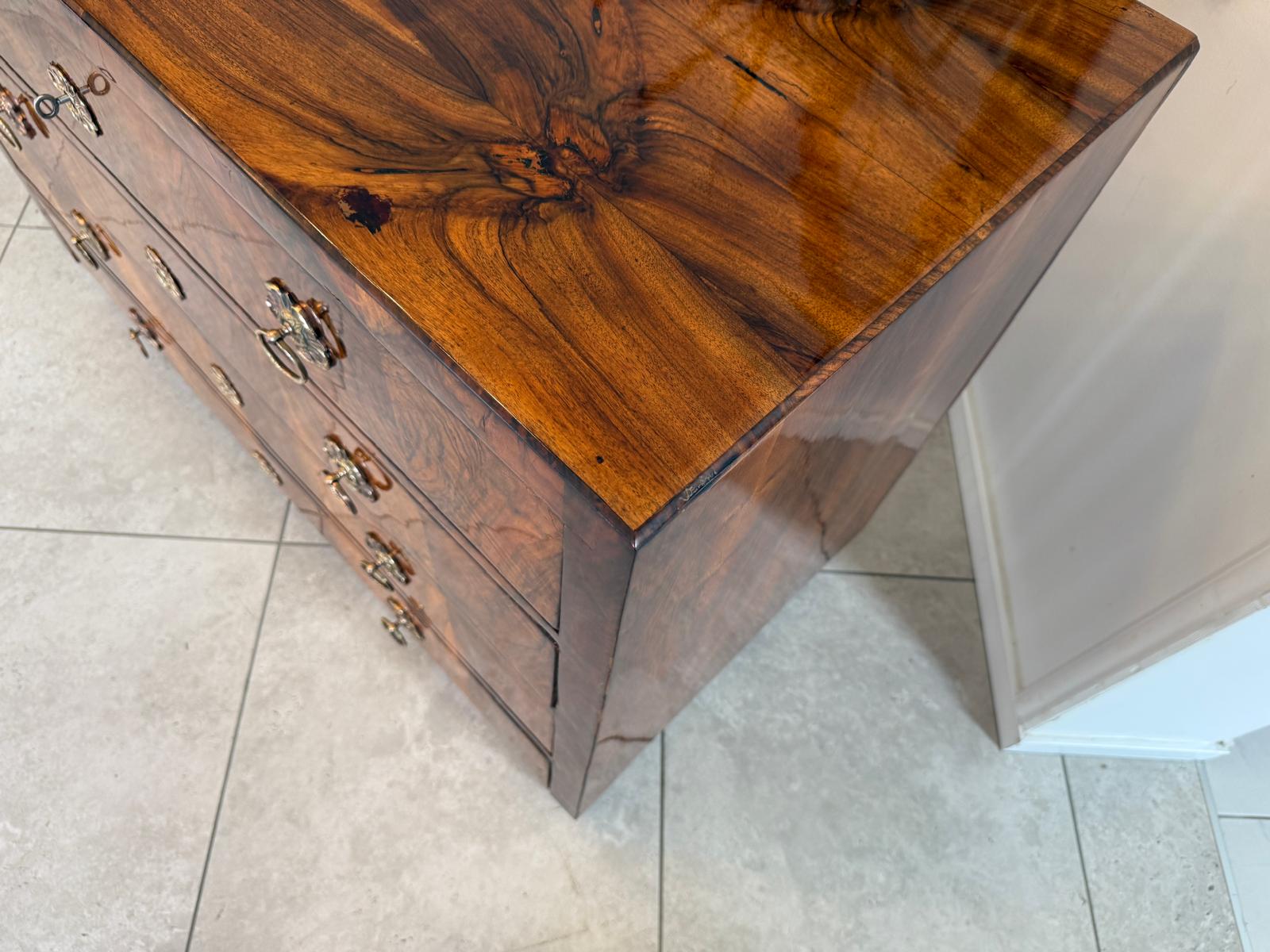 Restaurierte Biedermeier Kommode 4 Ladenkommode Nussholz G2211