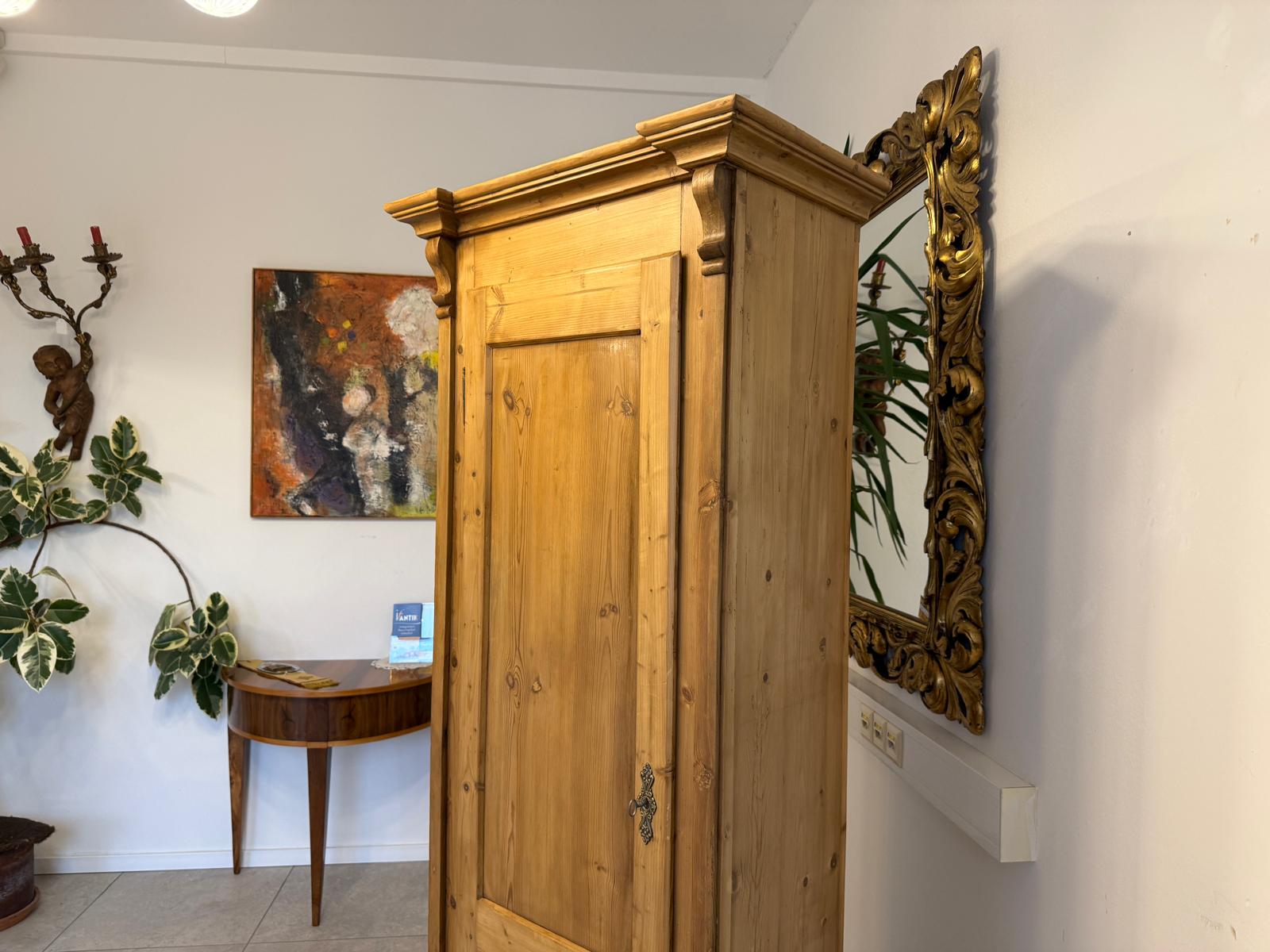 Restaurierter 1 türiger Bauernschrank Gründerzeit  Naturholzschrank G2259