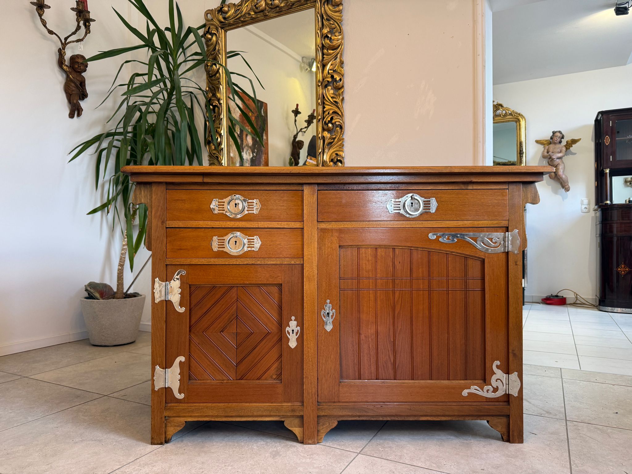 Jugendstil Anrichte Sideboard Antik Vintage Restauriert A4986