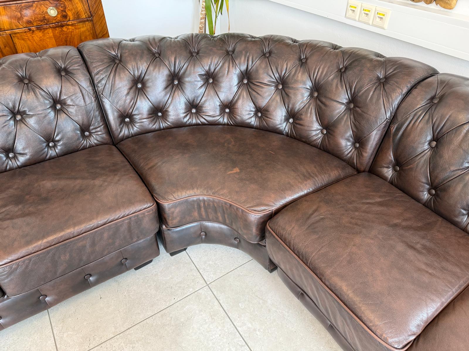 Chesterfield Ecksofa Clubsofa Couch Zigarrenbraun D2522