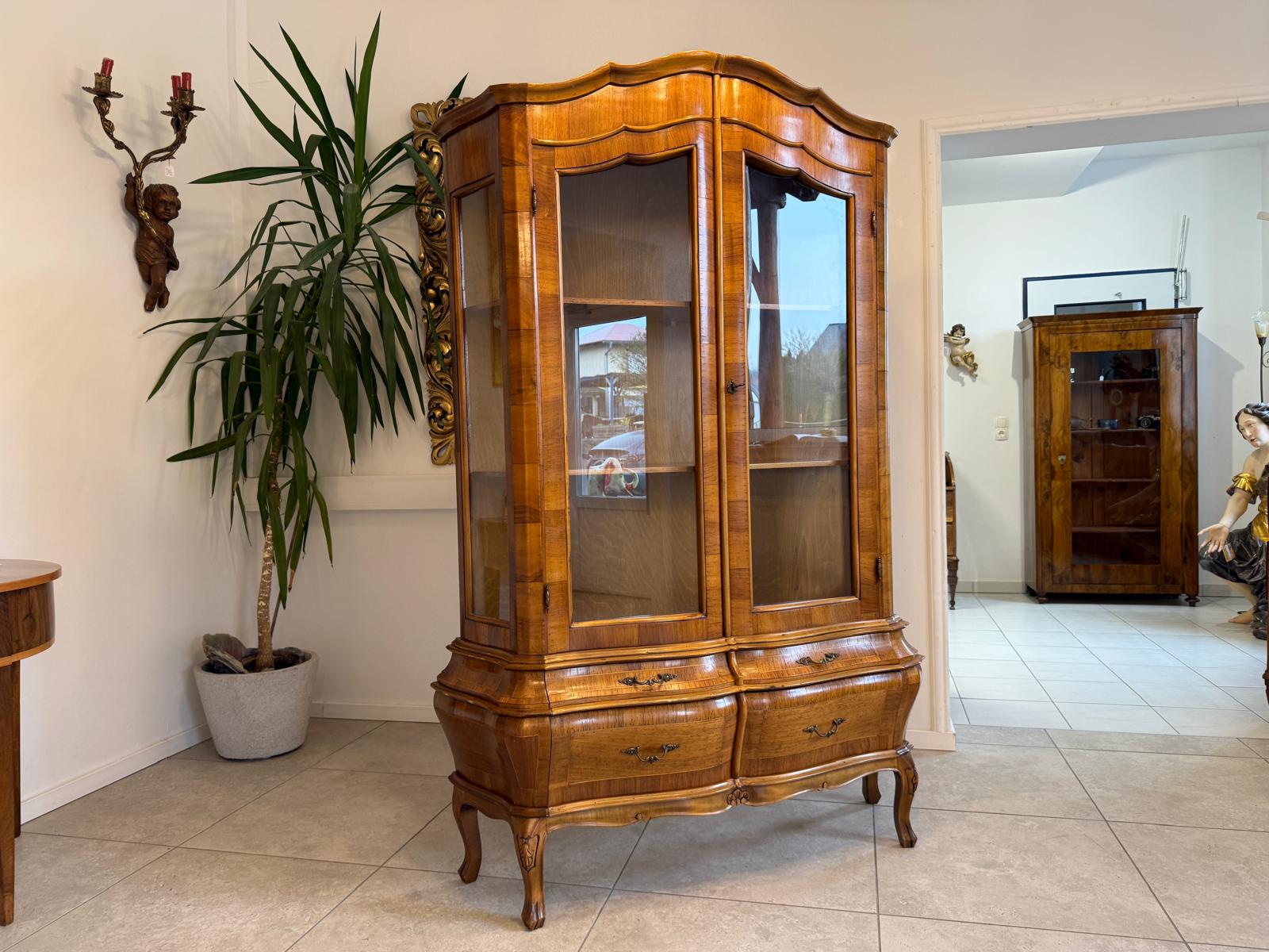 Bücherschrank Barock Barockstil Vitrine Glasschrank Wohnzimmerschrank G2236