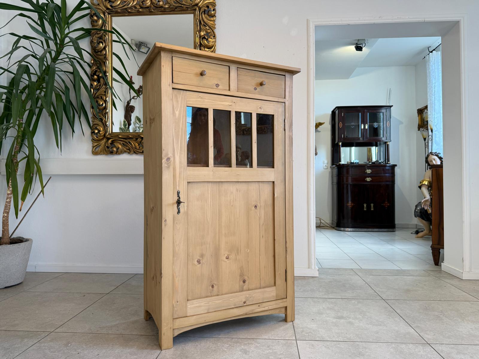 Bäuerliches Vertiko Bücherschrank Halbschrank Bauernschrank Weichholz D1186