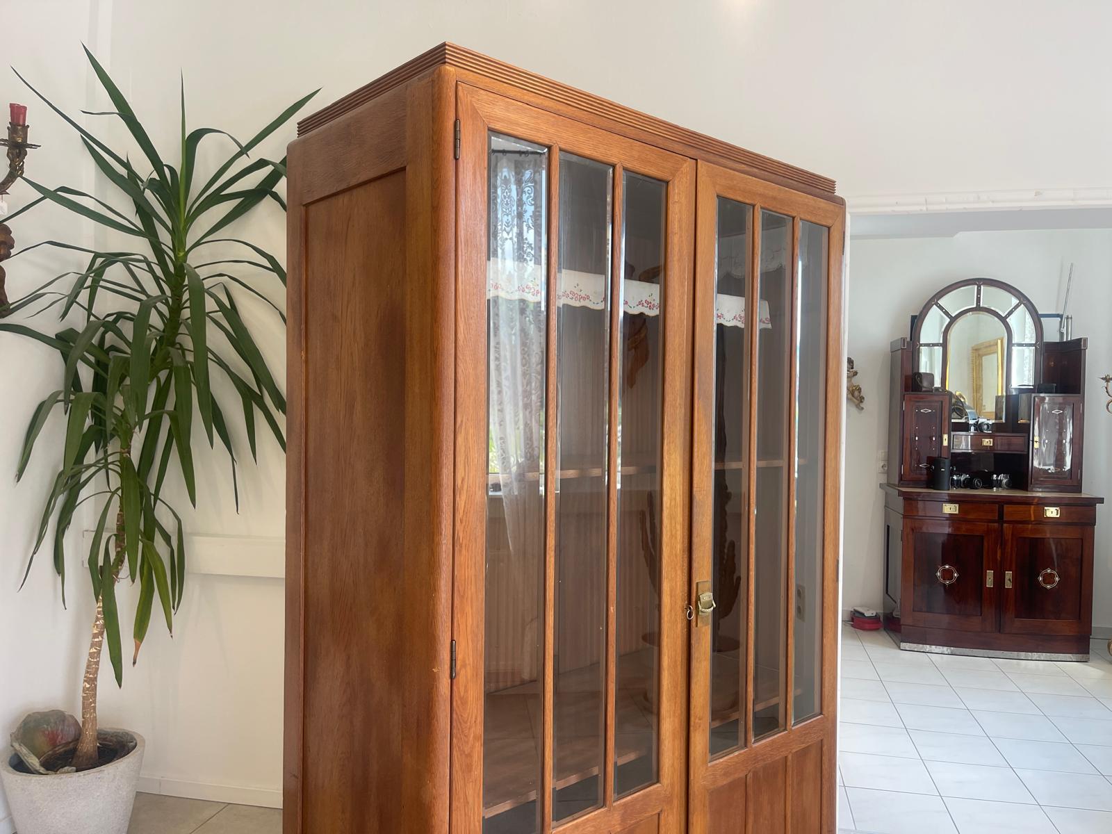 Originale Jugendstil Vitrine Bücherschrank Glasschrank G1600