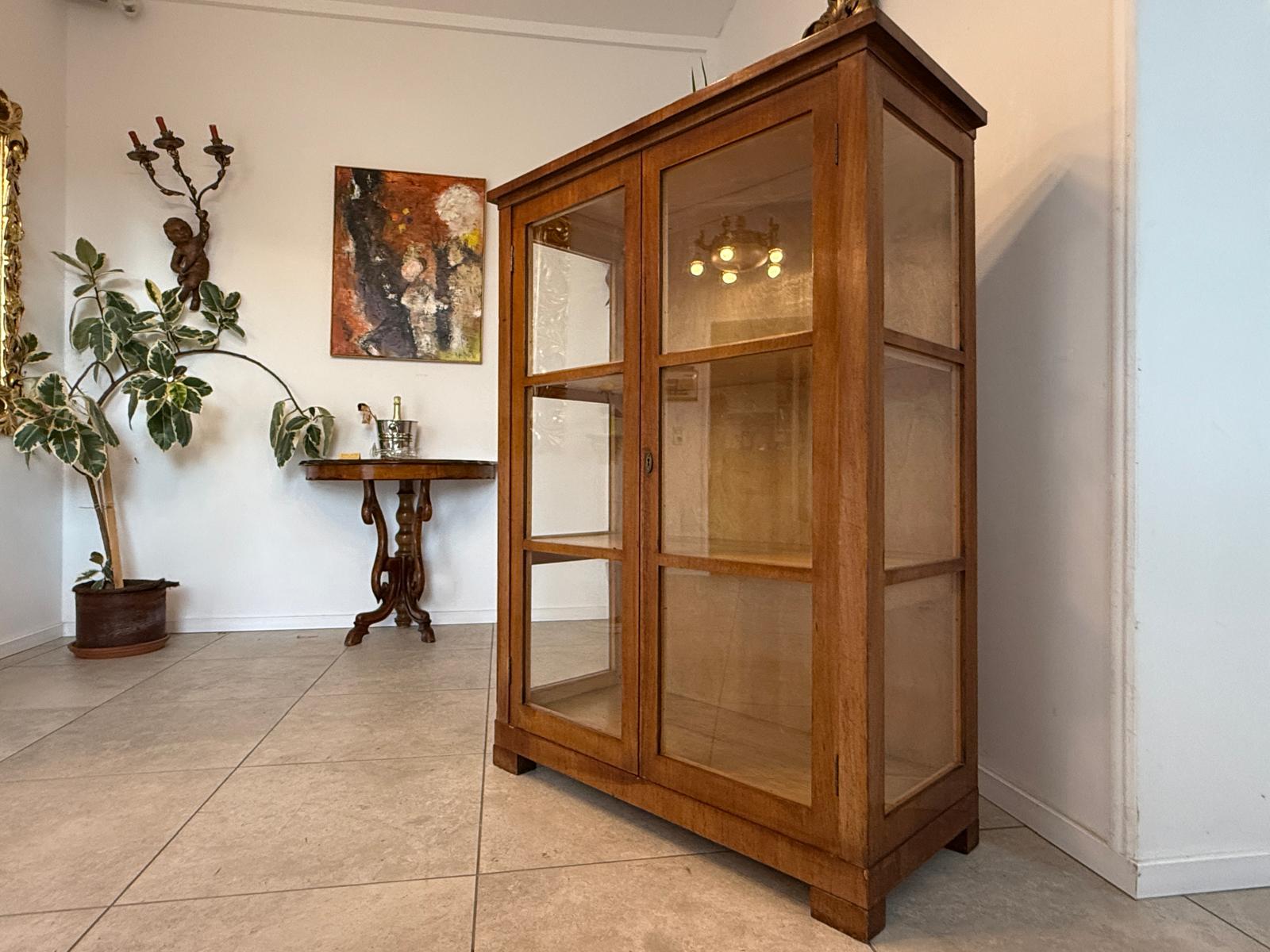 Originale Art Deco Vitrine Glasschrank Bücherschrank Antiquität Antik Möbel G1737