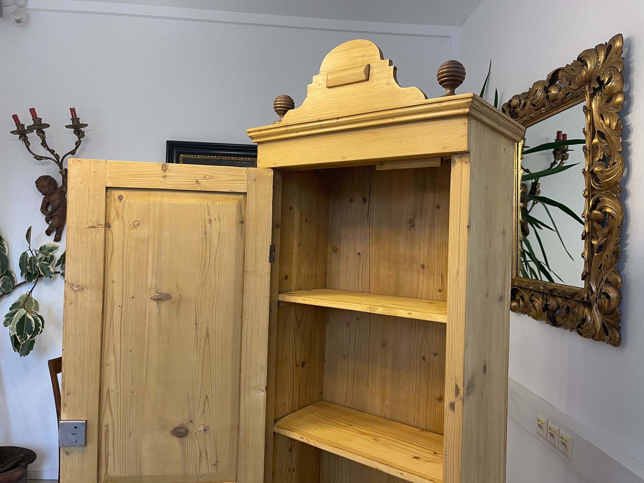 Originaler 1 türiger Bauernschrank Jugendstil Naturholzschrank Bauernstube E1020