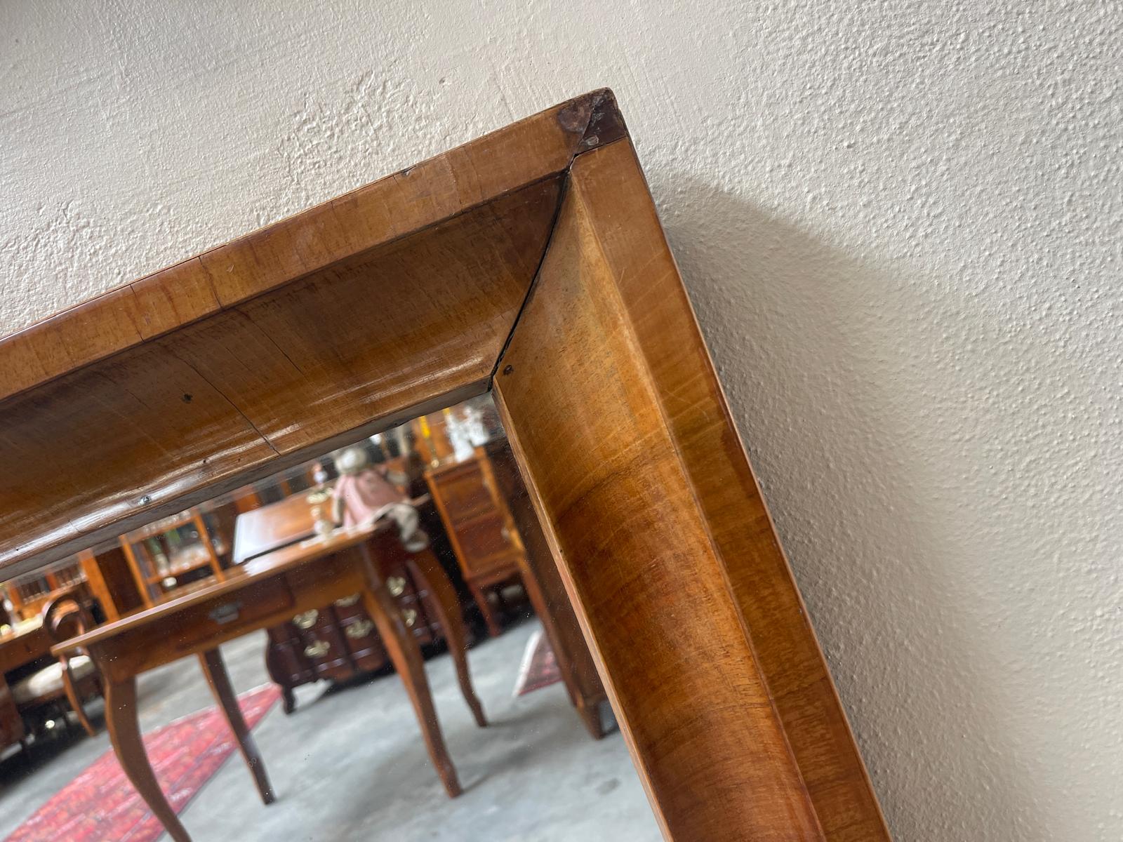 Biedermeier Spiegel Wandspiegel Original Nussholz Furniert Antiquität G1536