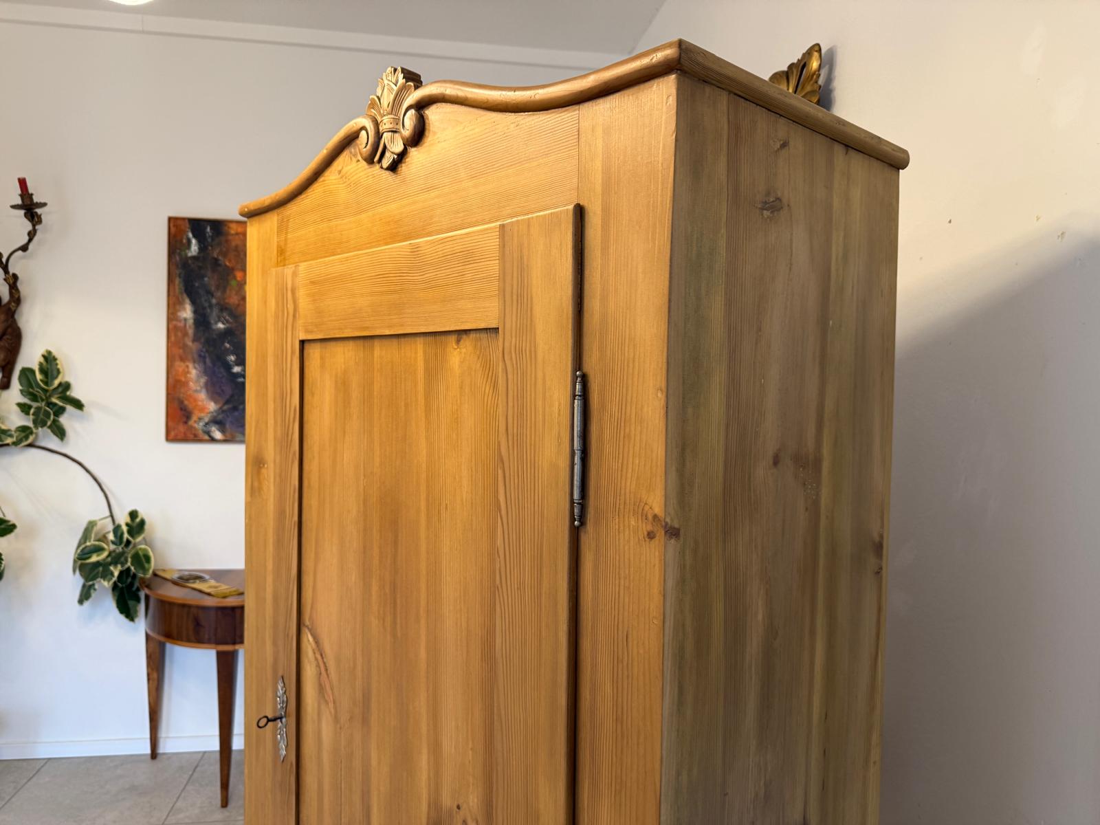 Restaurierter 1 türiger Bauernschrank Biedermeier Naturholzschrank G2261