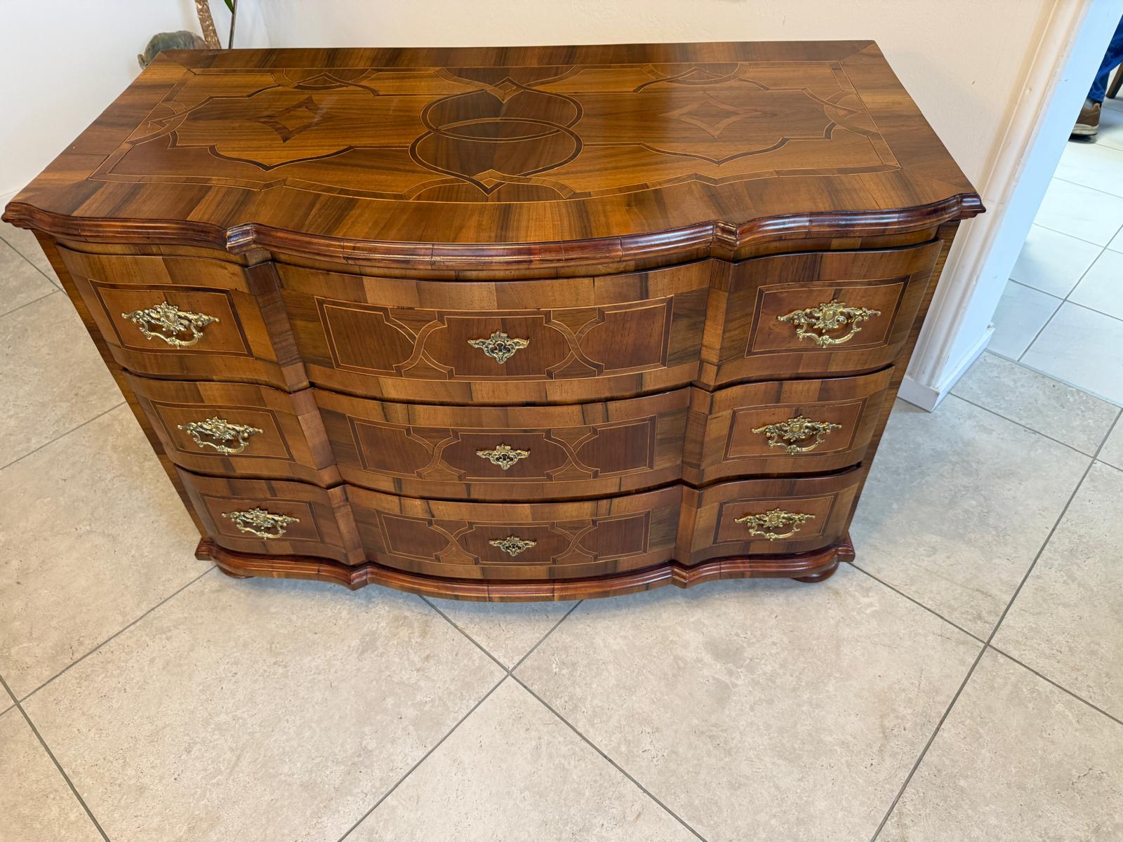 Authentische Barock Kommode Obstholz Marketerien Antiquität Nussholz  G2370