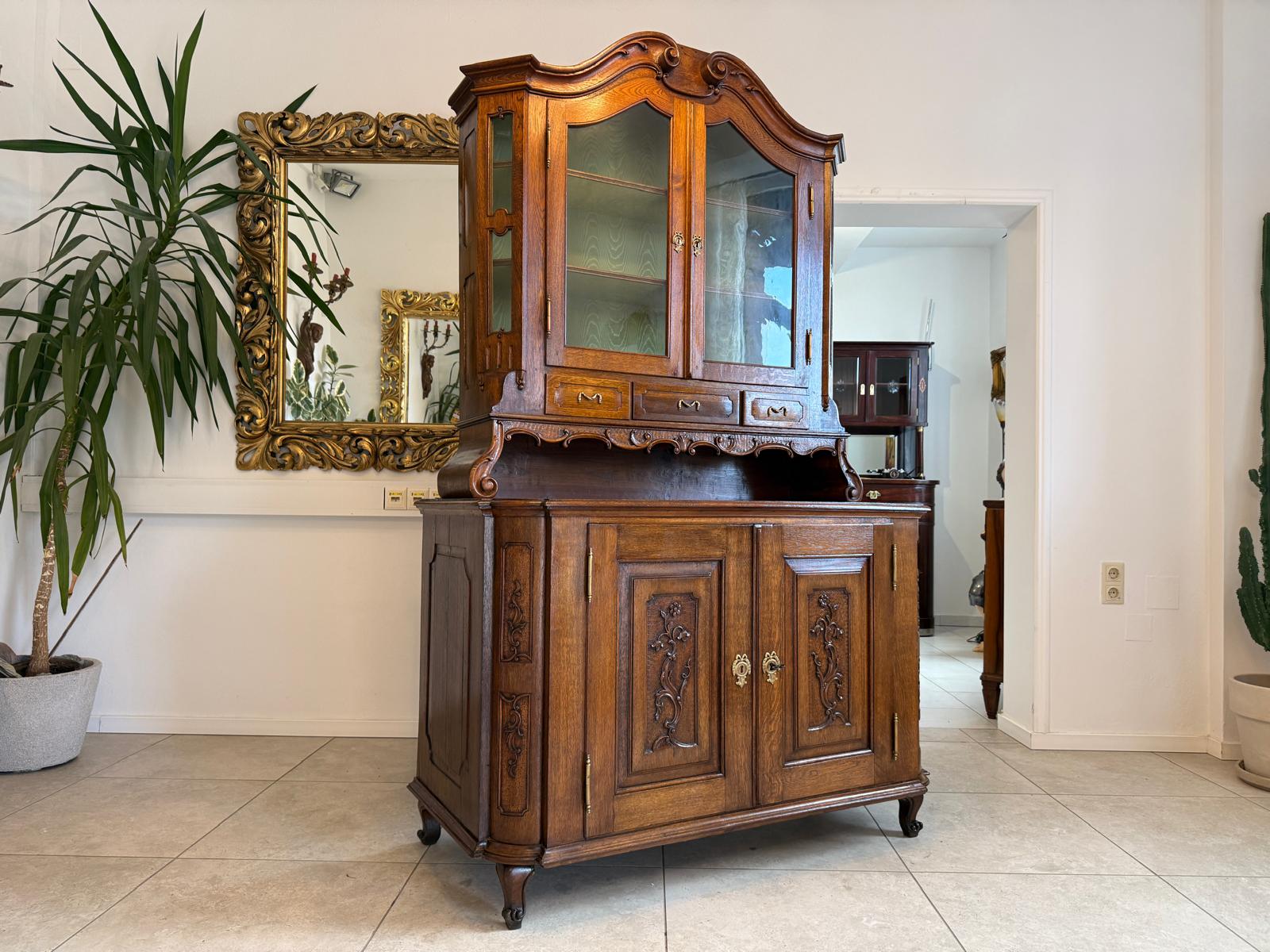 Originaler barocke Aufsatzvitrine Aufsatzkommode Vitrine Antiquität Tabernakl D1143