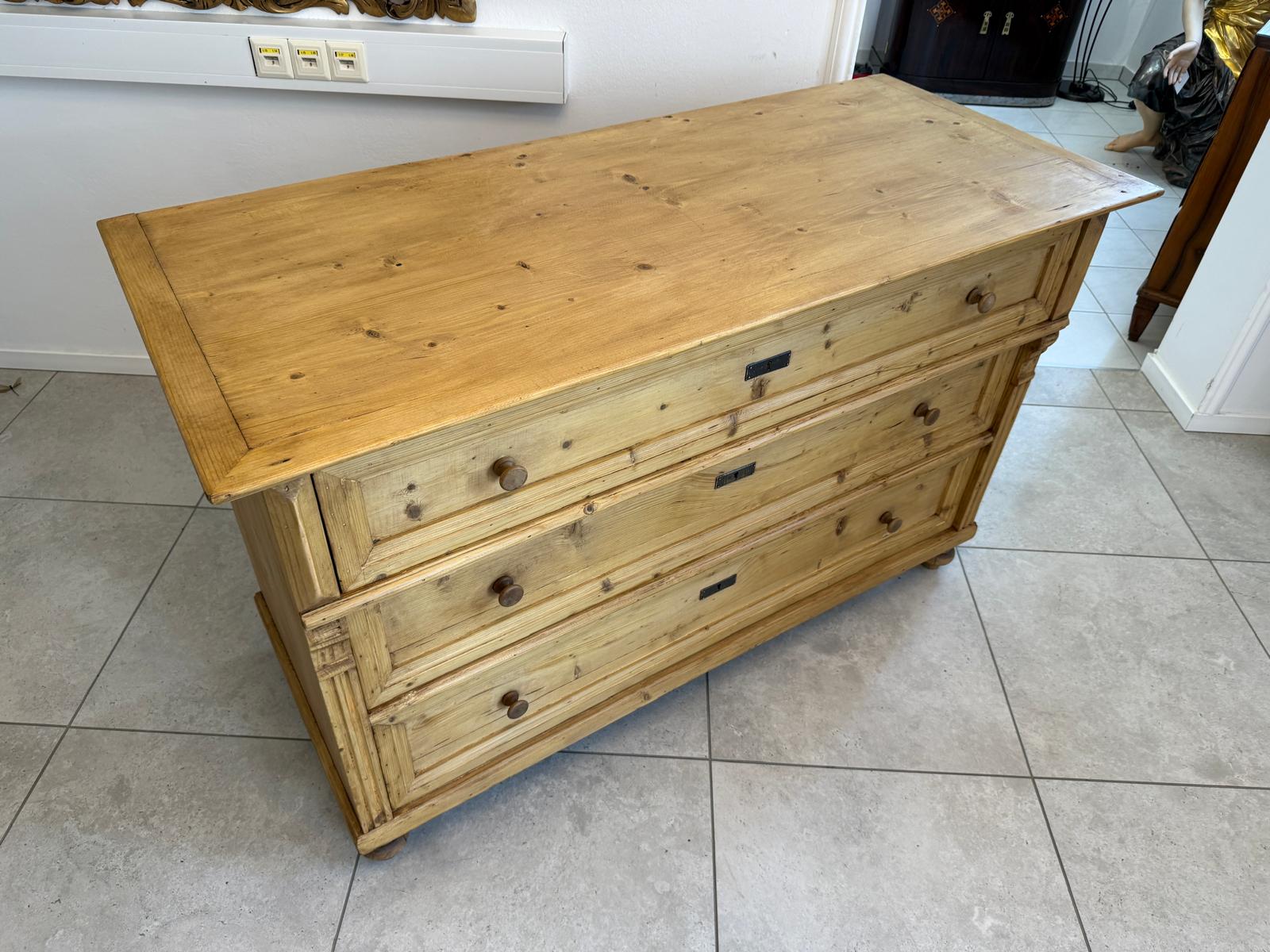 Biedermeier Kommode 3 Ladenkommode Antik Original D2515