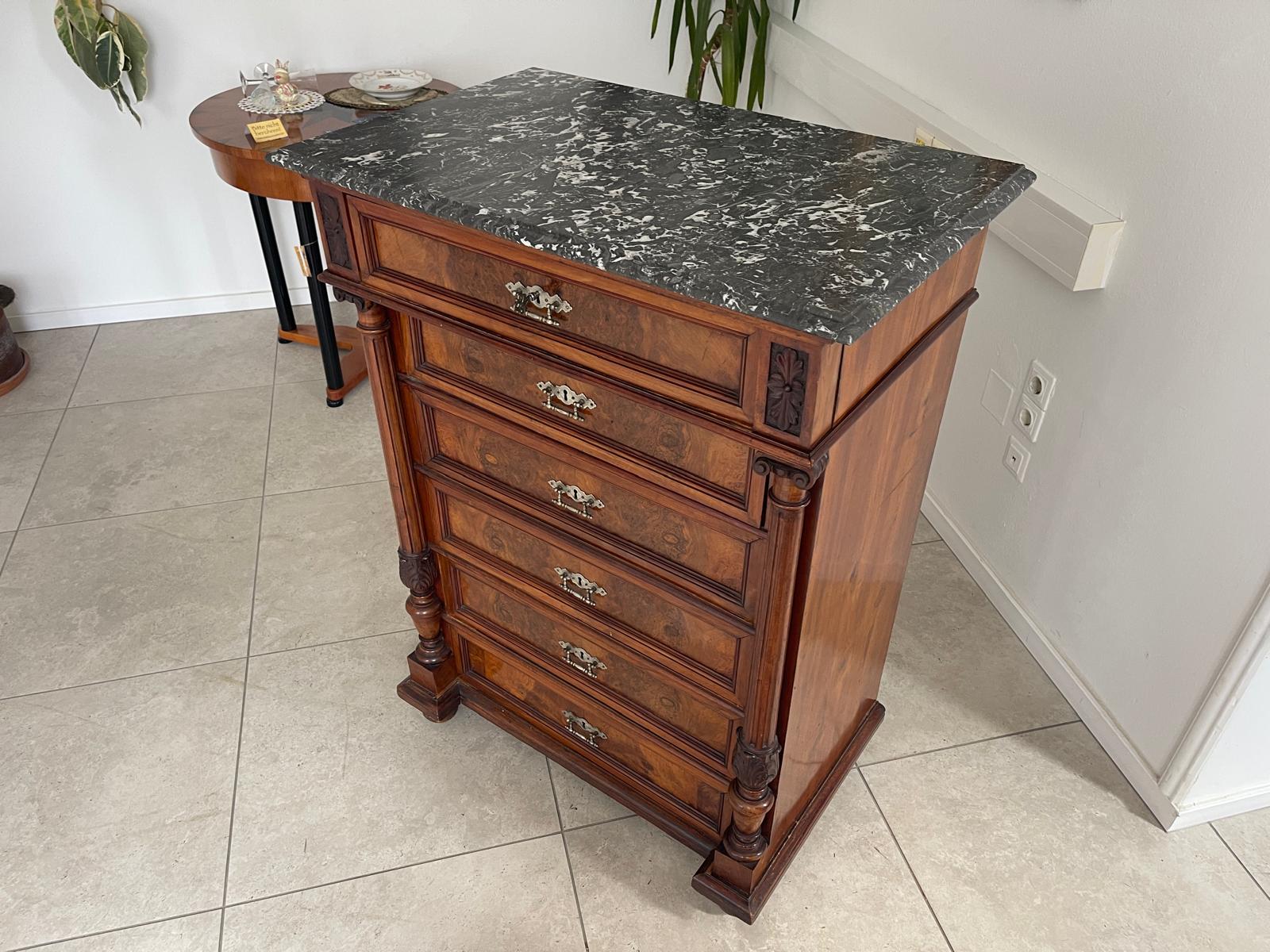 Gründerzeit Wochenkommode Nussholz Ladenschrank G1338