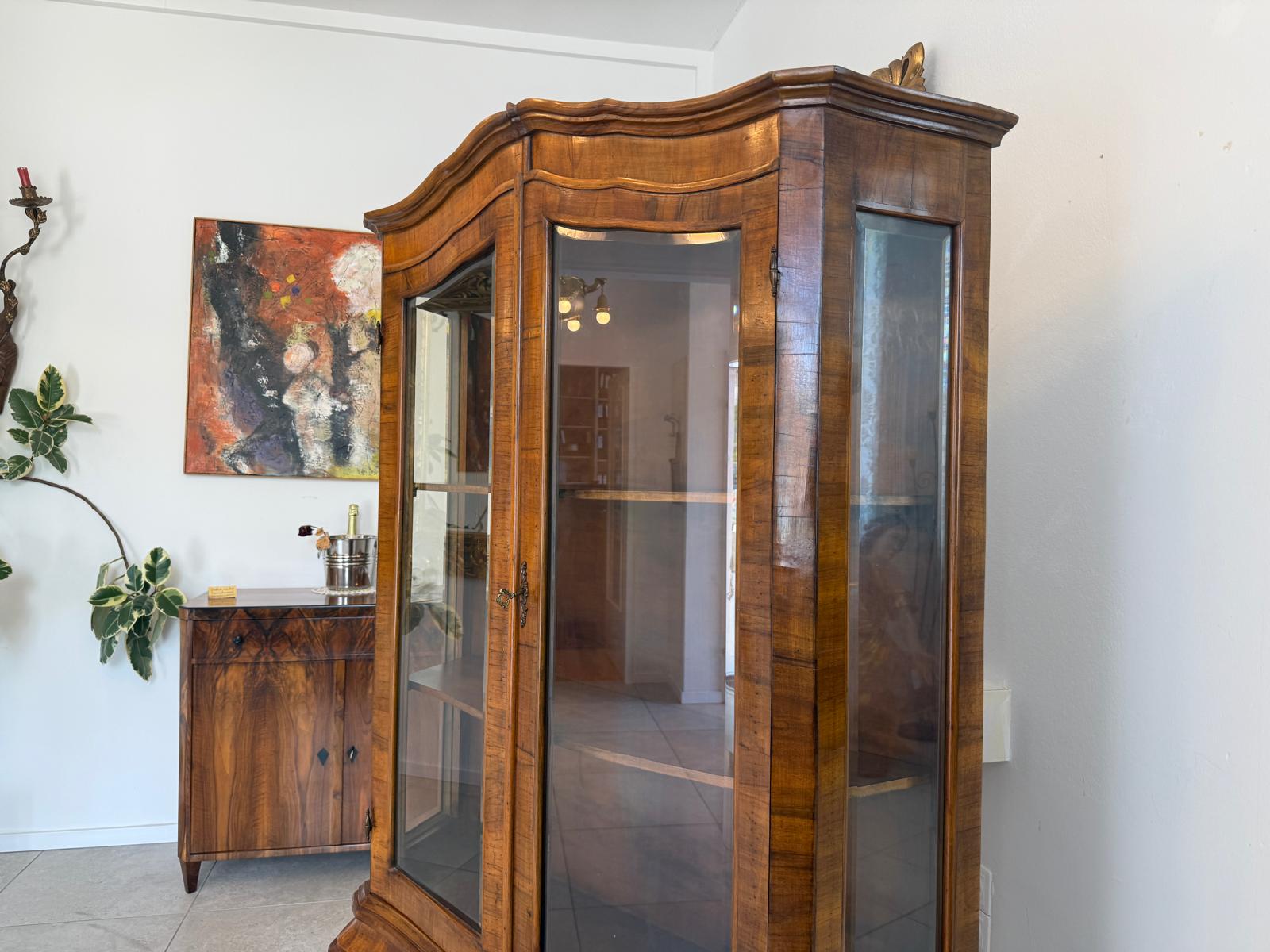 Bücherschrank Barock Barockstil Vitrine Glasschrank Wohnzimmerschrank G1956