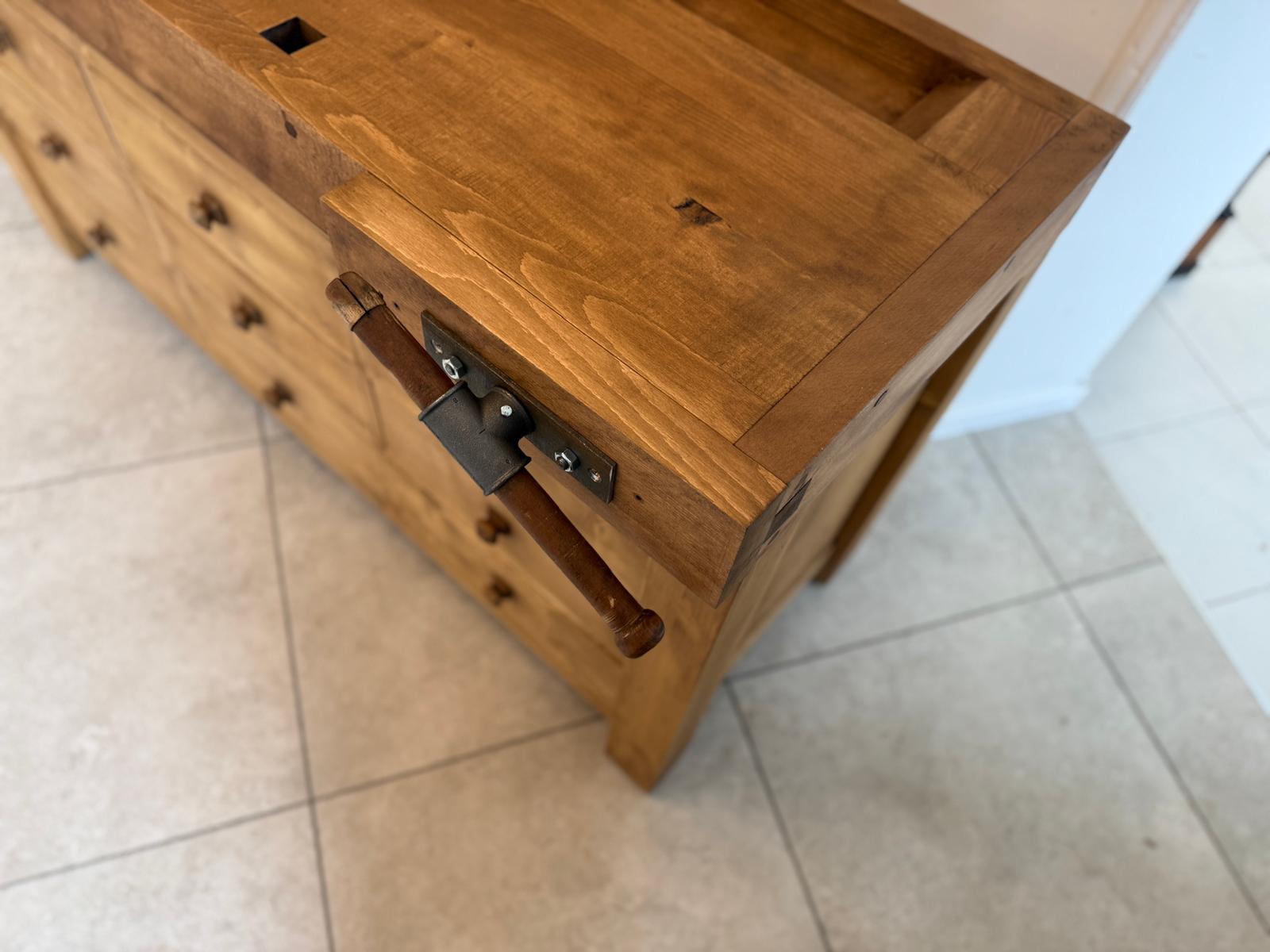 Hobelbank,Werkbank Ladentisch Antik Massivholz D2275