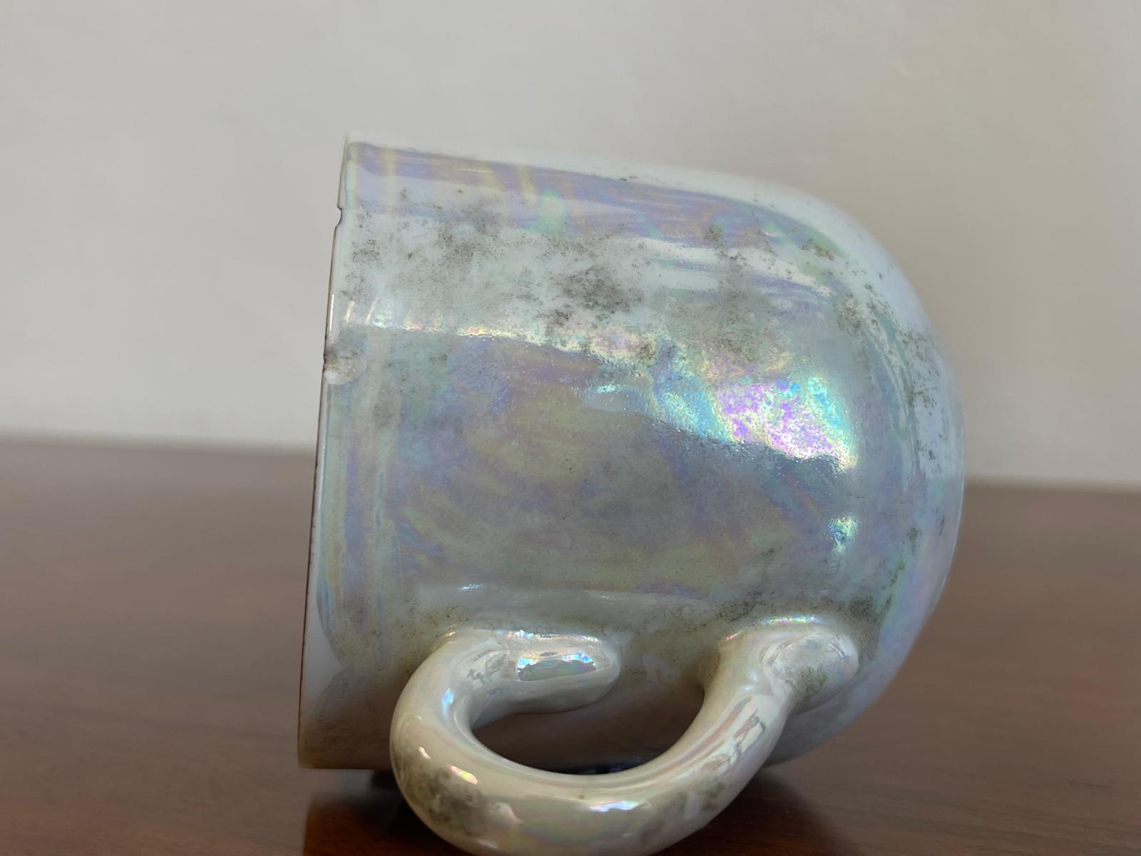 96d04bdc-2445-4ef1-b81c-672a83eba89c Antike Erinnerung Rosenhäferl Rosentasse " ICH GRATULIERE " bemalt  A4913