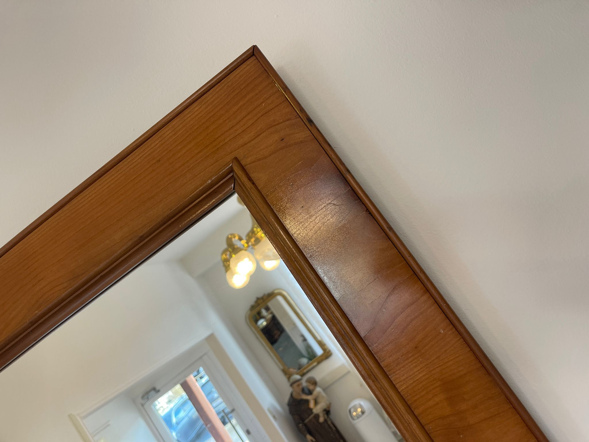 Biedermeier Spiegel Wandspiegel Original Kirschholz Furniert E1012