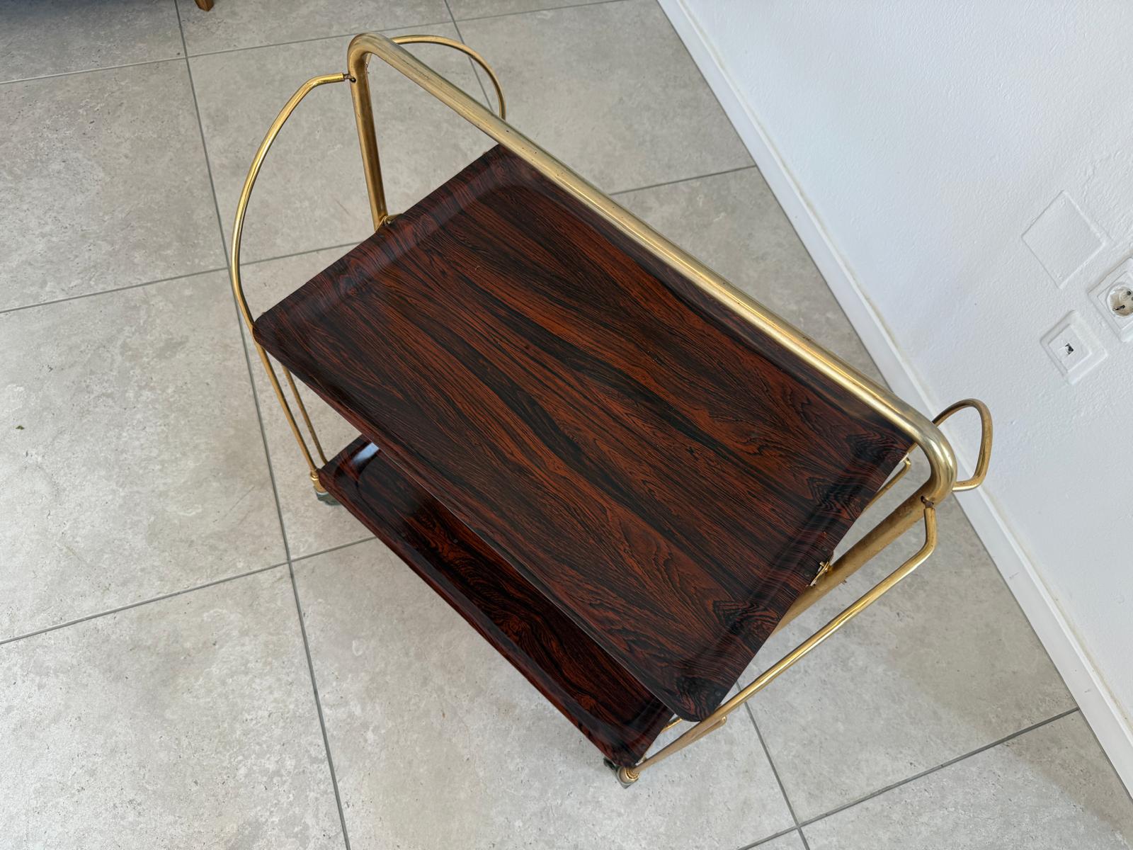 Frühstückwagen Servierwagen Bauhaus Stil Klappbare Funktion G1989
