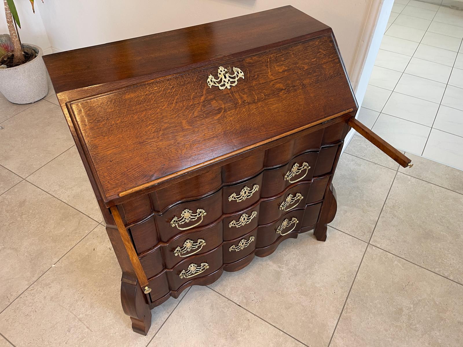 Originaler NEO Barock Sekretär Barschrank Standsekretär Antiquität G1190