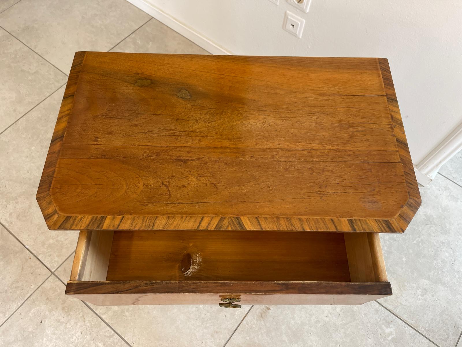 Kommode Biedermeier Stil 3 Laden Stilmöbel Nussholz G1665