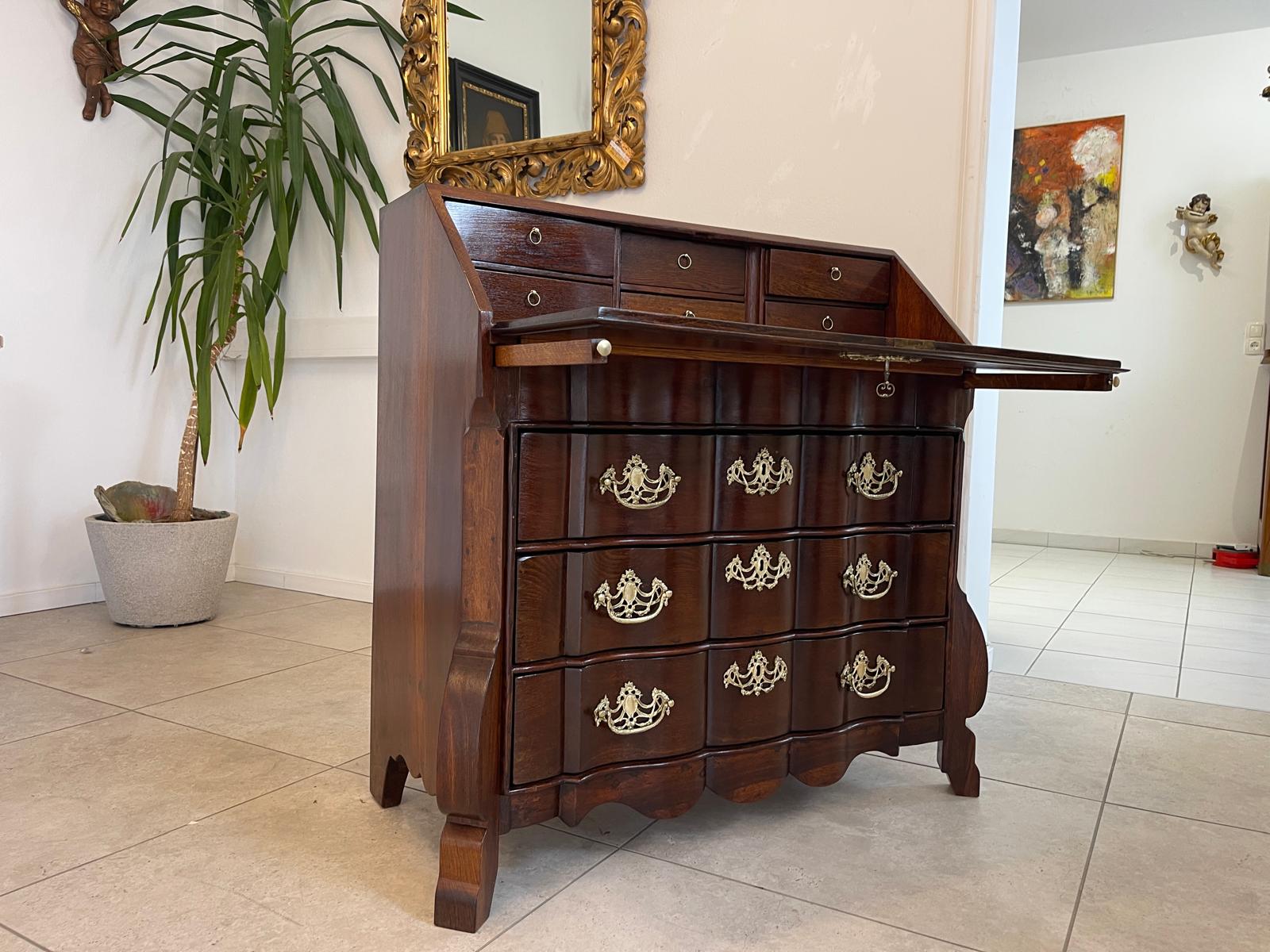 Originaler NEO Barock Sekretär Barschrank Standsekretär Antiquität G1190
