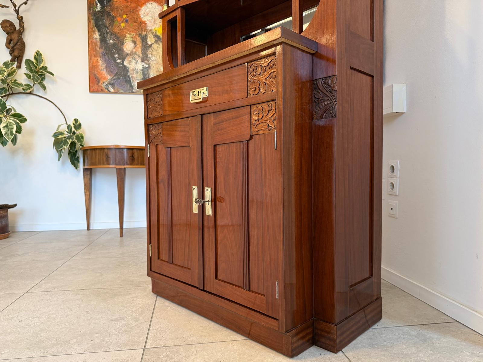 Restauriertes Jugendstil Aufsatzbuffet Bücherschrank G2243