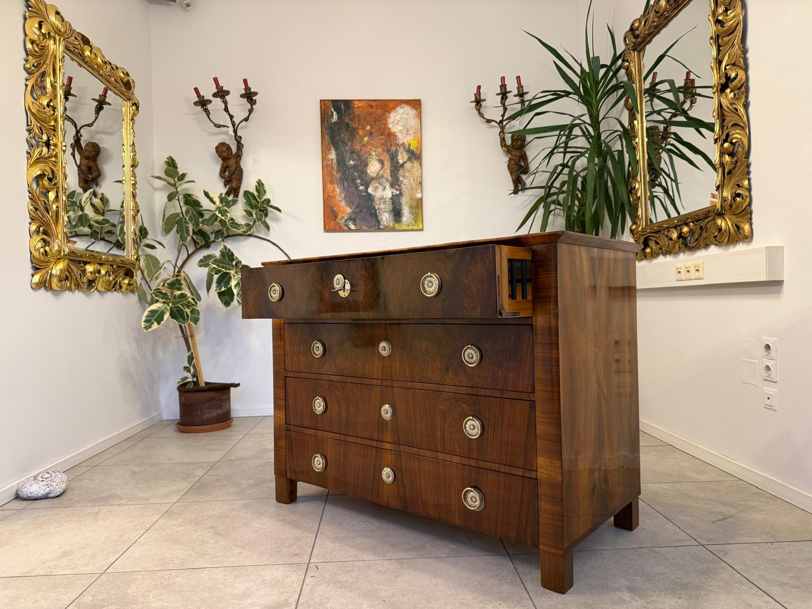 SALE Restaurierte Biedermeier Schreibkommode Nussholz Antiquität Antikmöbel G2388