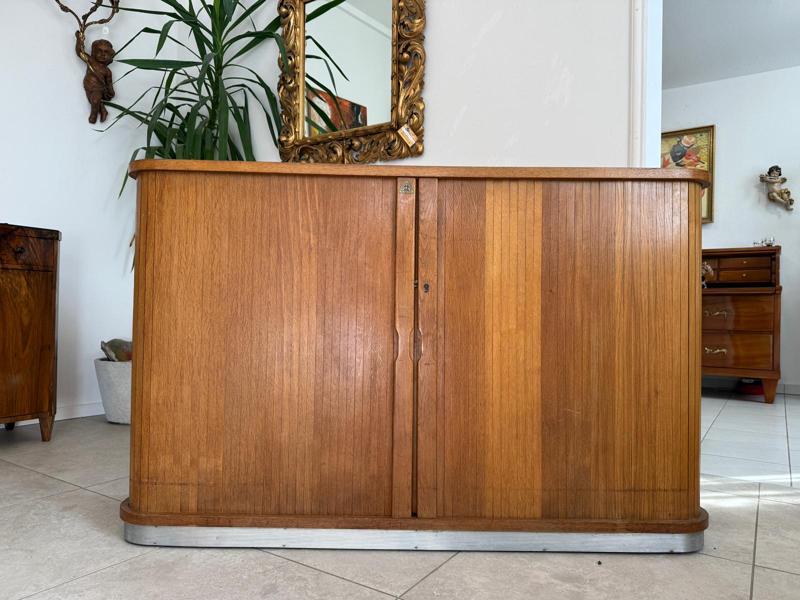 Jugendstil Rolladenschrank Antik Braun Büroschrank G1978