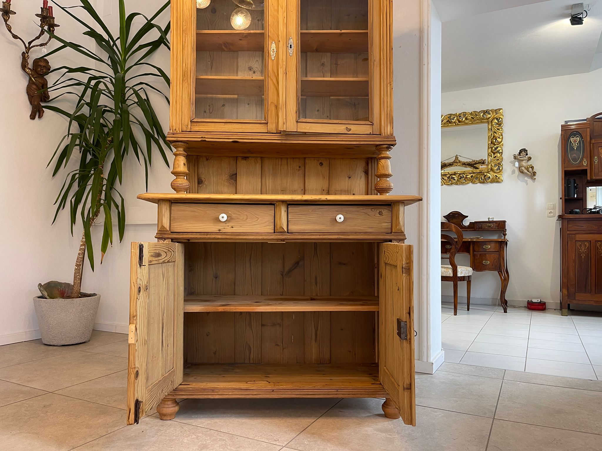 Gründerzeit Küchenkredenz Bauernschrank Kredenz Naturholzschrank G1608