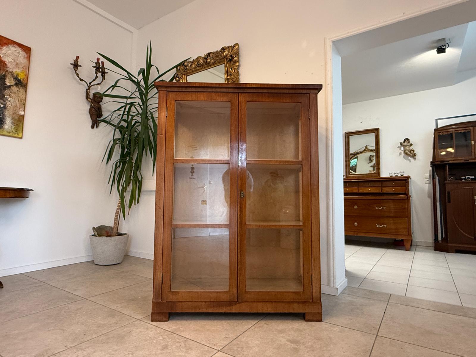 Originale Art Deco Vitrine Glasschrank Bücherschrank Antiquität Antik Möbel G1737