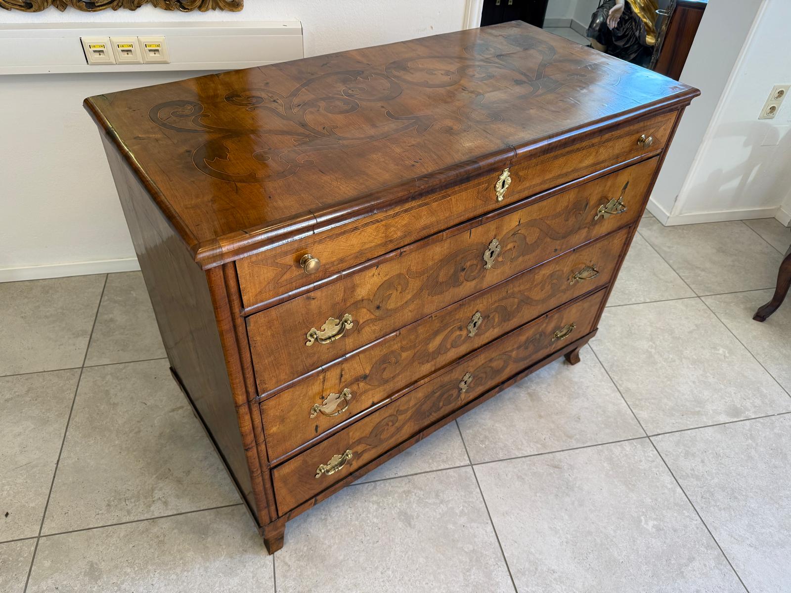 Biedermeier Kommode 3 Ladenkommode Nussholz Authentische Antiquität D1211