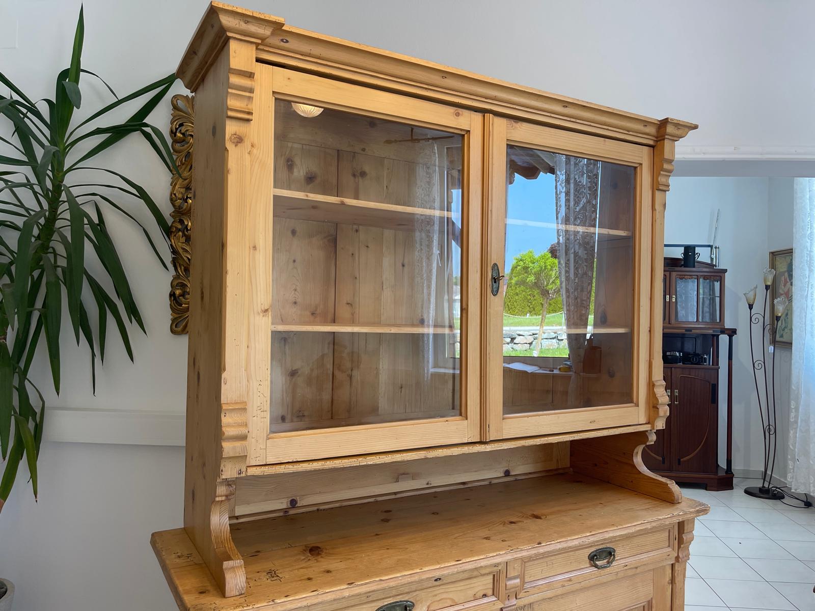 Jugendstil Naturholschrank Küchenbuffet Küchenschrank Küchenkredenz G1710