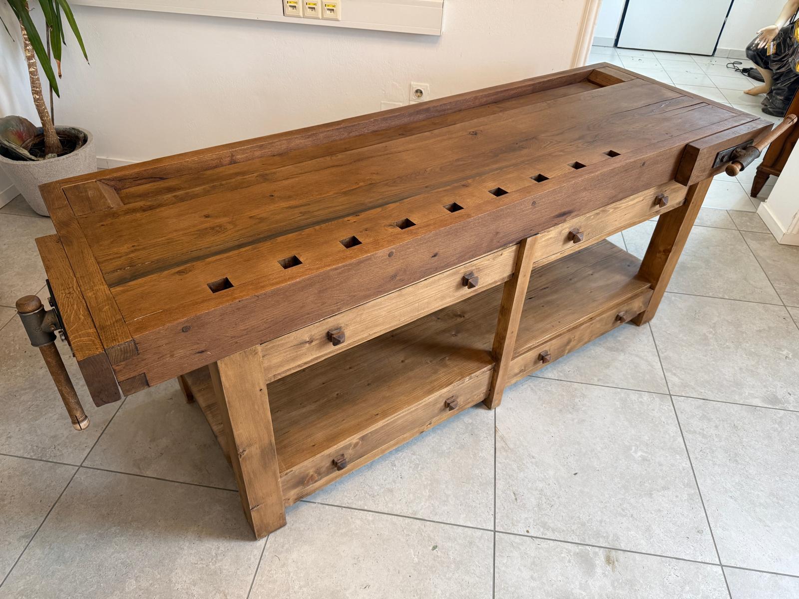 Urige Hobelbank Werkbank Pult Tresen Ladenschrank G2080