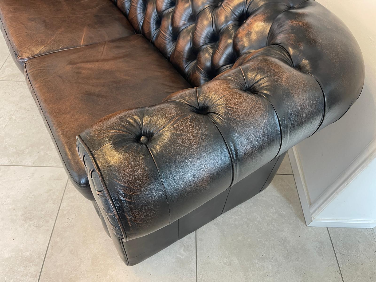 Chesterfield 3er Clubsofa Diwan Couch Zigarrenbraun G1333 Kopie