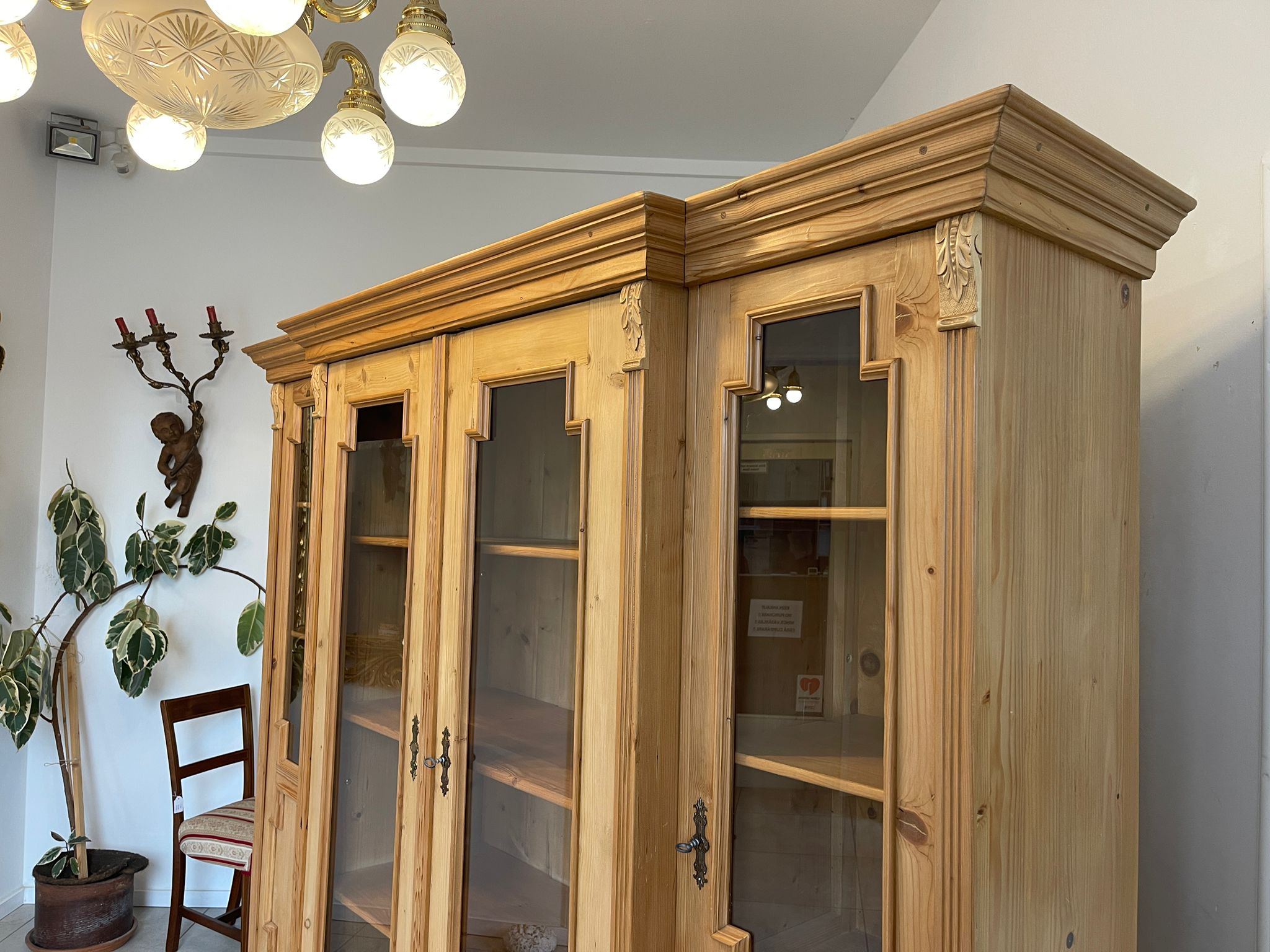 Restaurierte Gründerzeit Bauernvitrine Bauernschrank Originale G1040