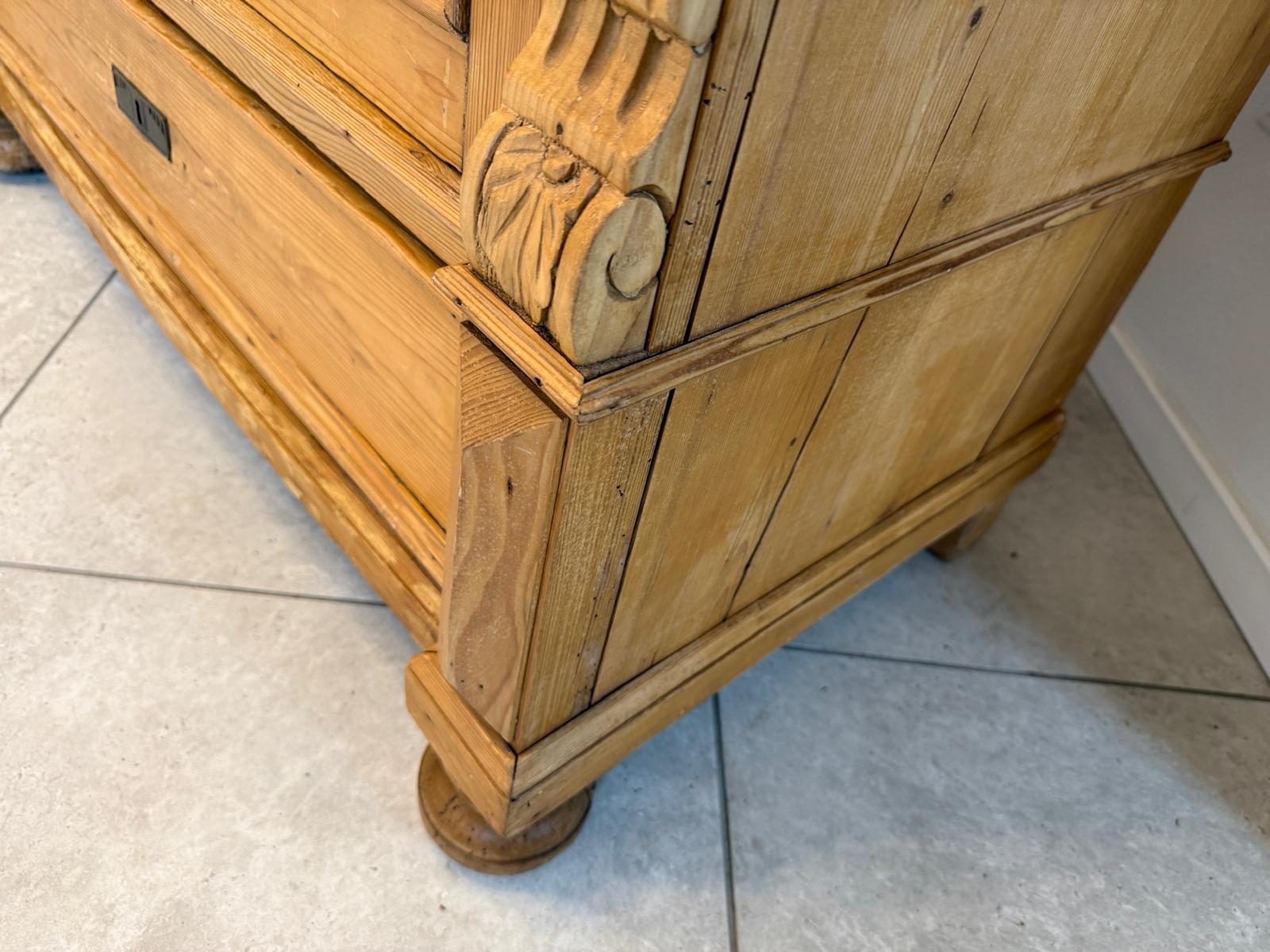 Biedermeier Bauernschrank Naturholzschrank Weichholz D1036