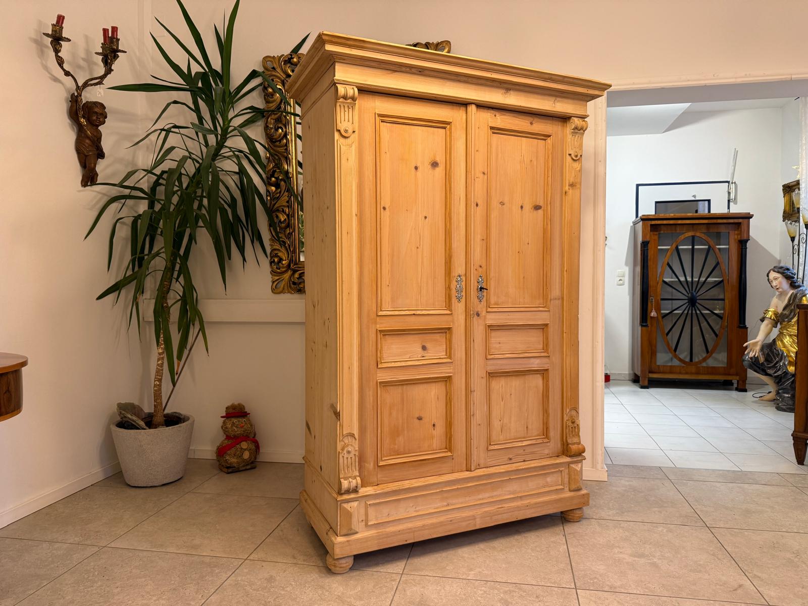 Originaler 2 türiger Bauernschrank Gründerzeit Naturholzschrank G2398