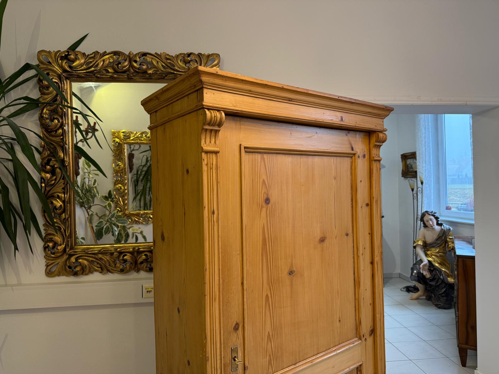 Originaler 1 türiger Bauernschrank Gründerzeit Naturholzschrank Bauernstube Weichholz D1159