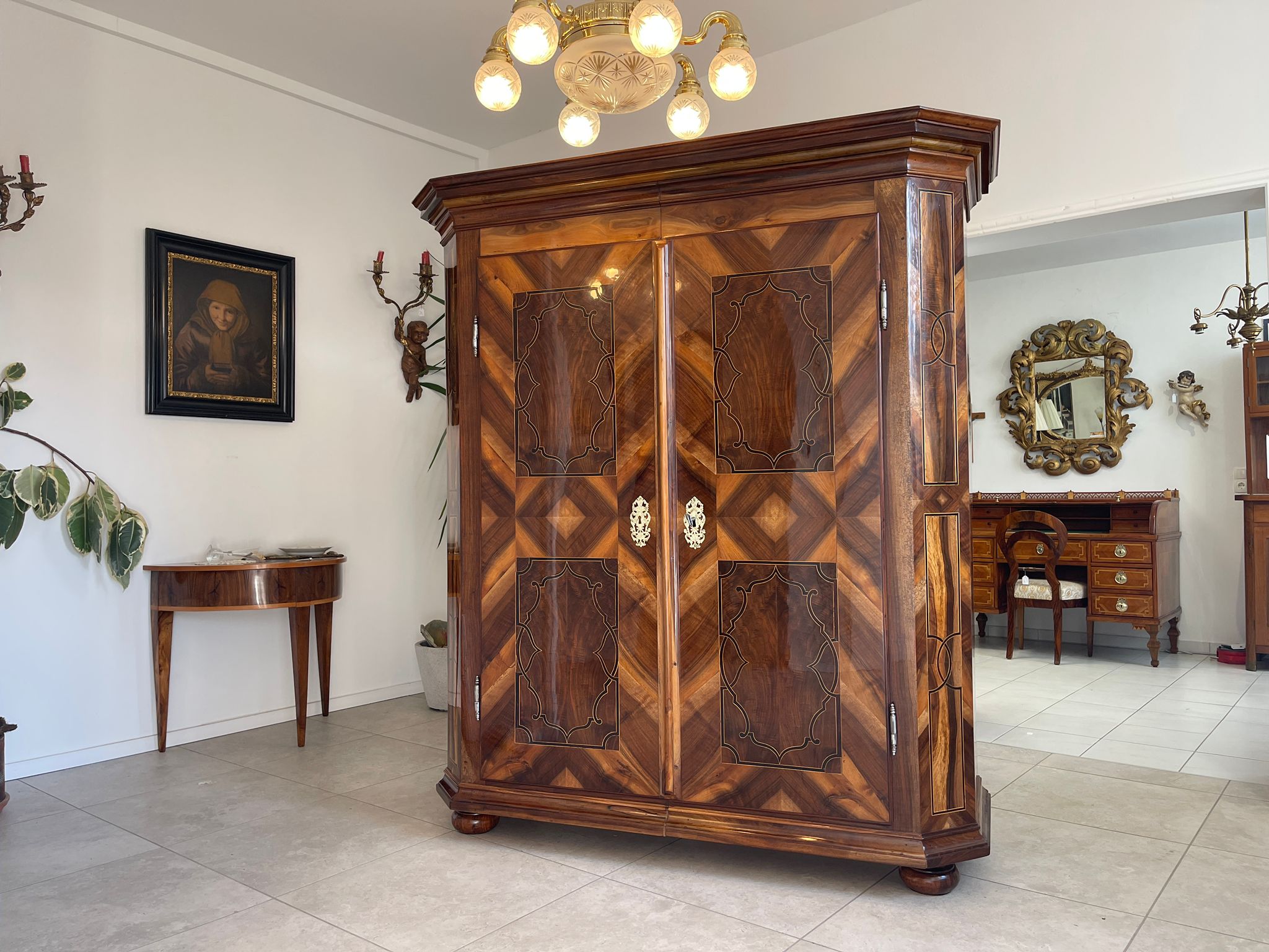 SALE Restauriert Barocker Hallenschrank Barockschrank Museumsexemplar Antiquität G1138