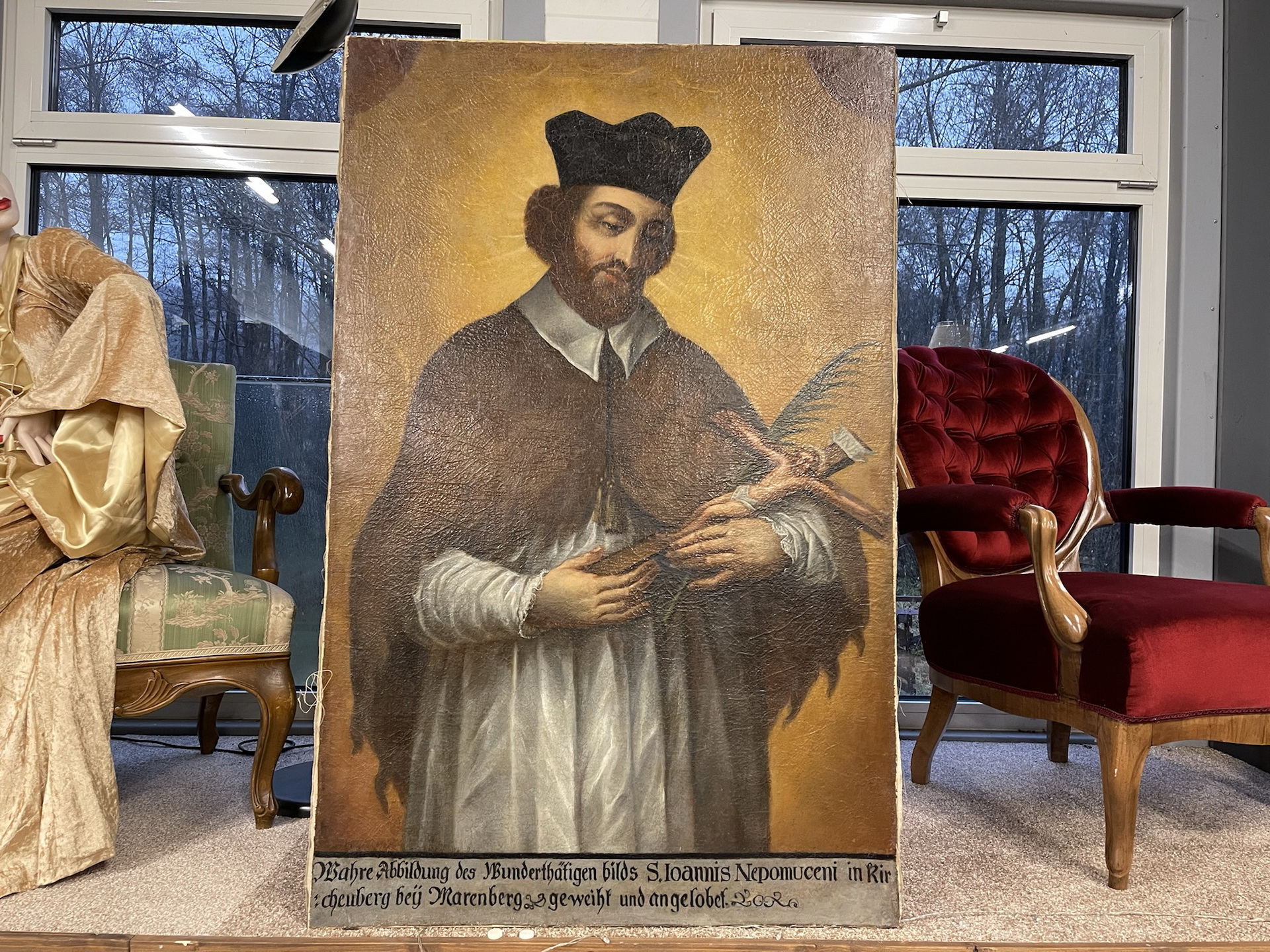 barockfigur_13 Frühes Biedermeier Herrenporträt hl Nepomucci  A3419